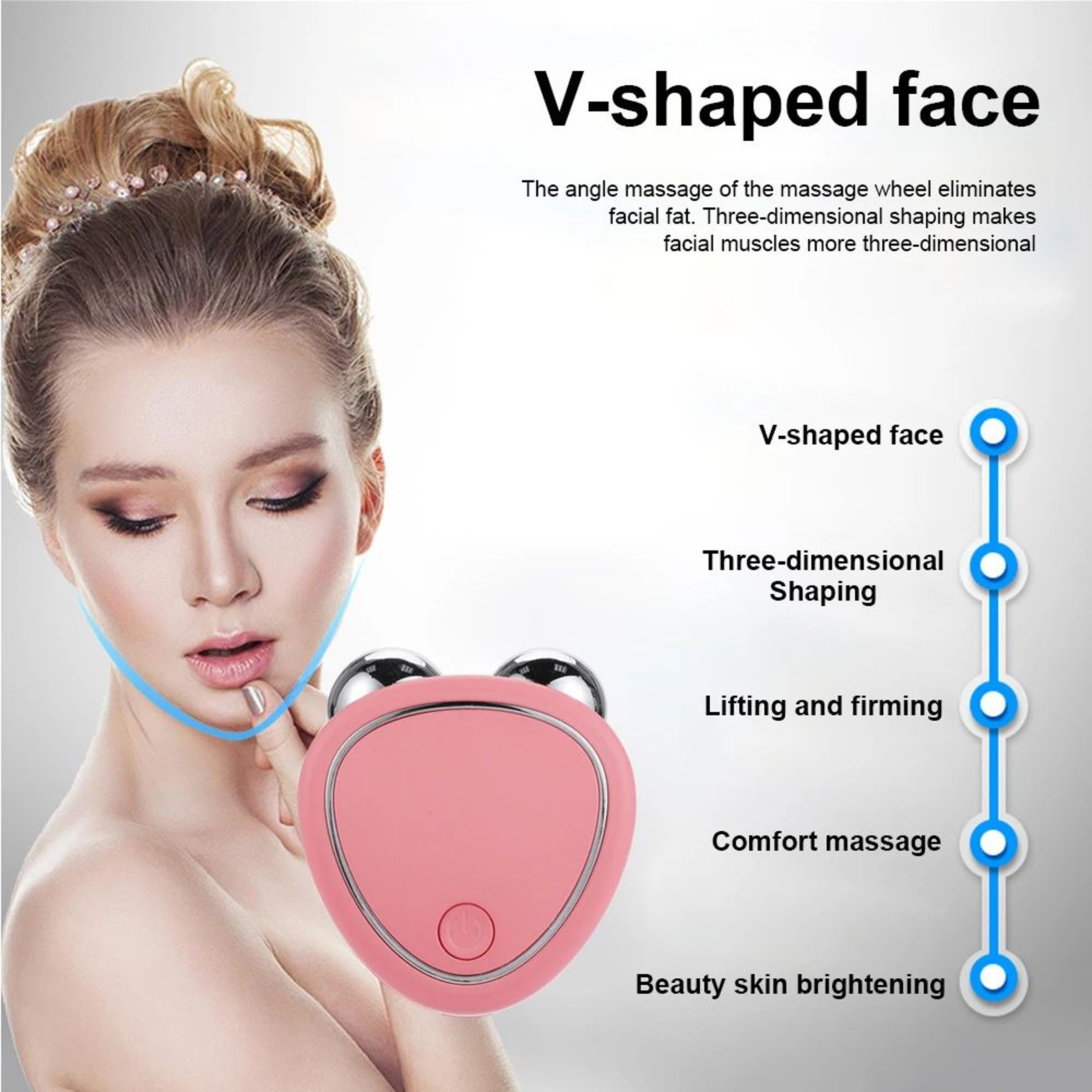 Facial Massager Microcurrent Face Lifting Machine Skin Tightening Roller For AntiWrinkle Rejuvenati 3