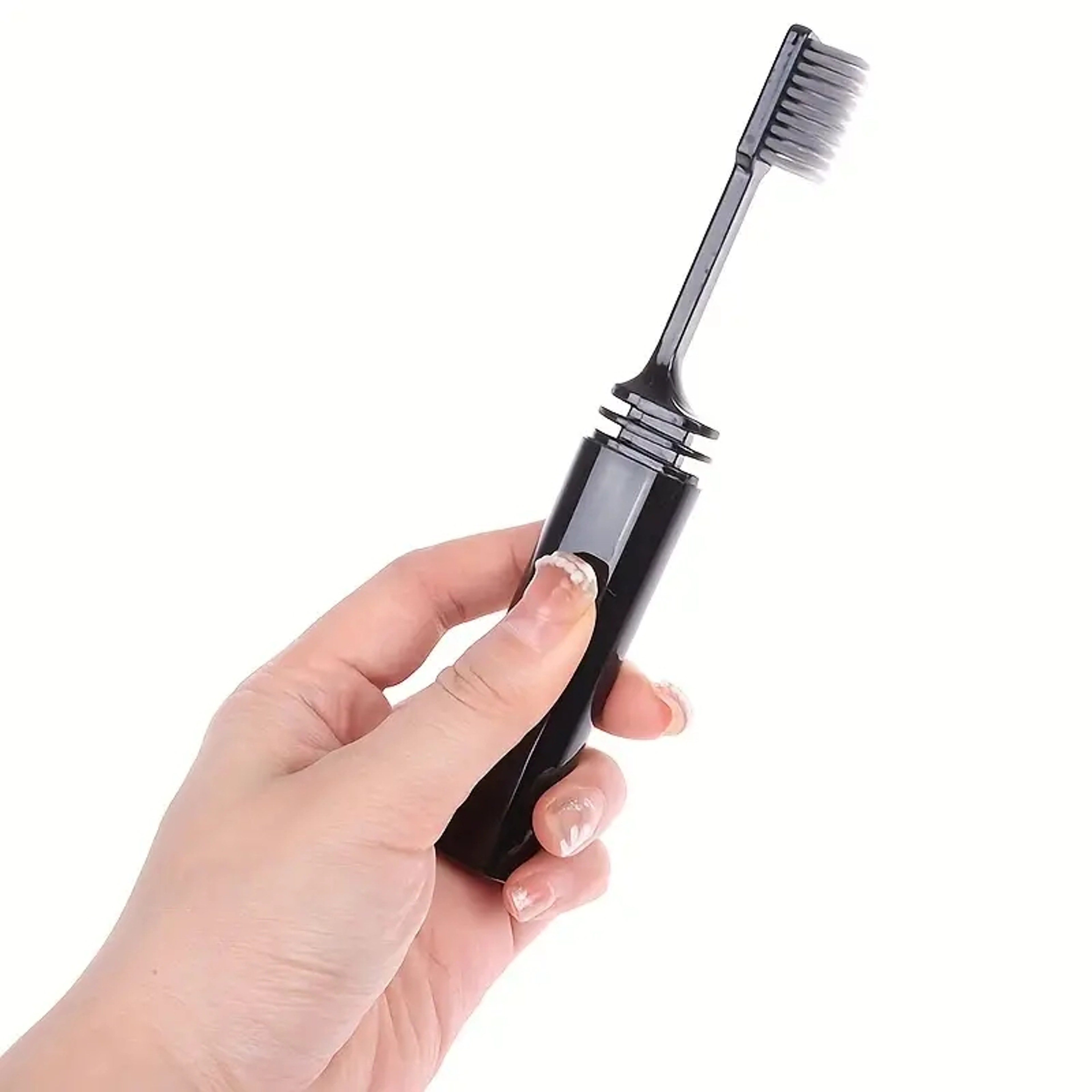 Folding Charcoal Travel Toothbrush, Compact, Portable, & Hygienic Toothbrush Ideal for Camping, Hiking & On-the-Go Oral – view 4