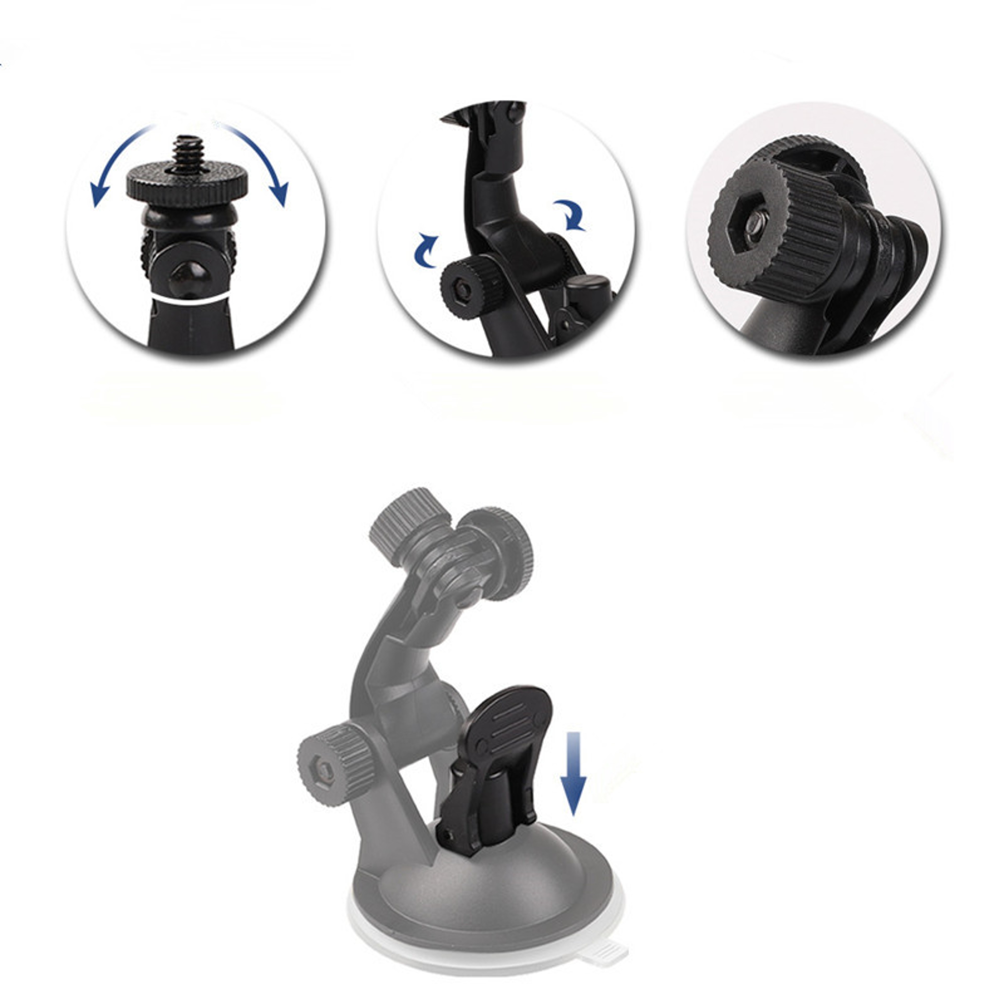 Heavy Duty Suction Cup Camera Car Mount With Tripod Adapter and Phone Holder for GoPro Hero & DJI Osmo Action Series – view 4