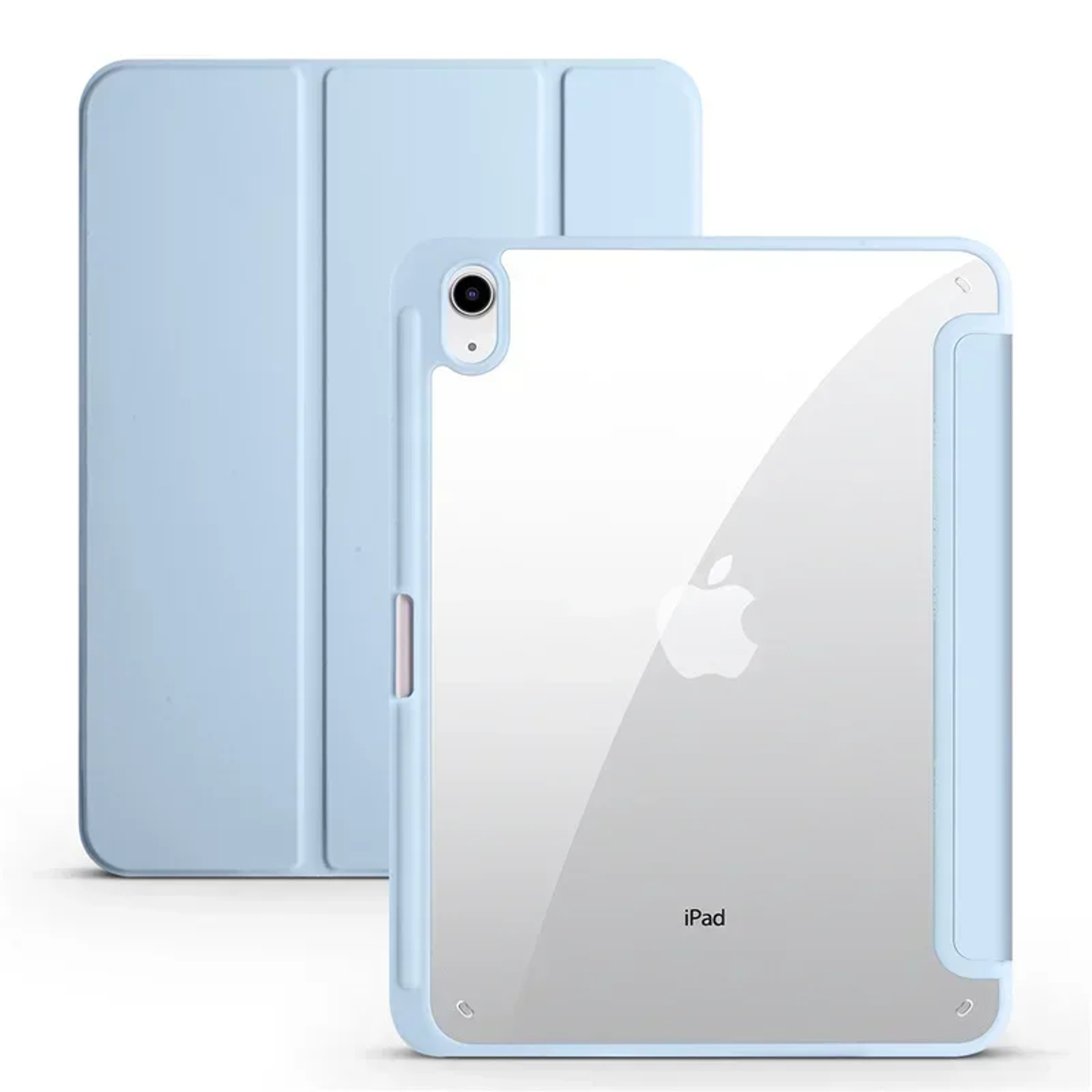 Trifold Clear Back Case with Pen Holder for iPad, Hard Acrylic Protective Stand Cover for Apple iPad – view 9