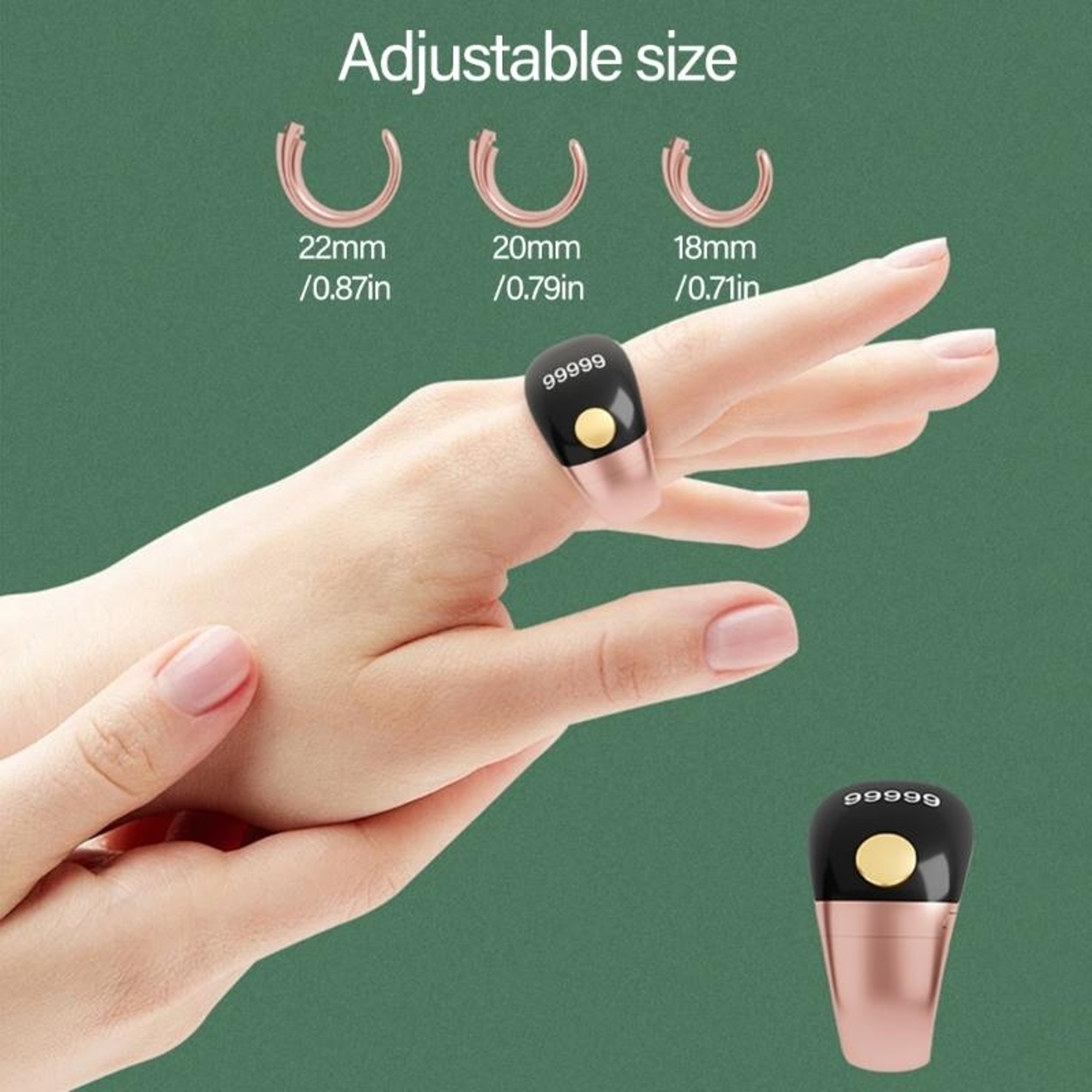 Smart Ring Point Marker Finger Counter, LCD Electronic Tally Counter for Sewing, Mini Stitch Row Counter Knitting Tool – view 4