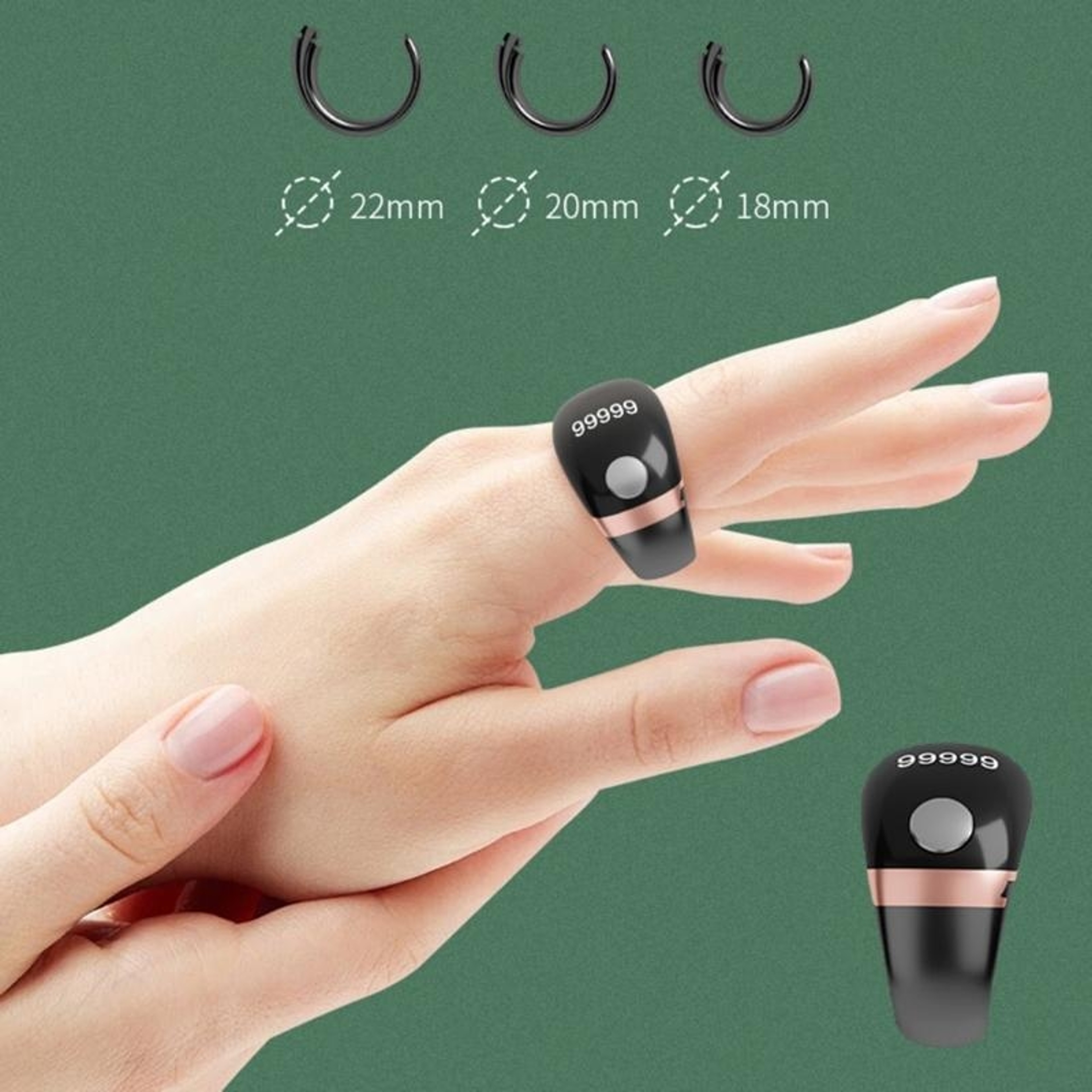 Smart Ring Point Marker Finger Counter, LCD Electronic Tally Counter for Sewing, Mini Stitch Row Counter Knitting Tool – view 6