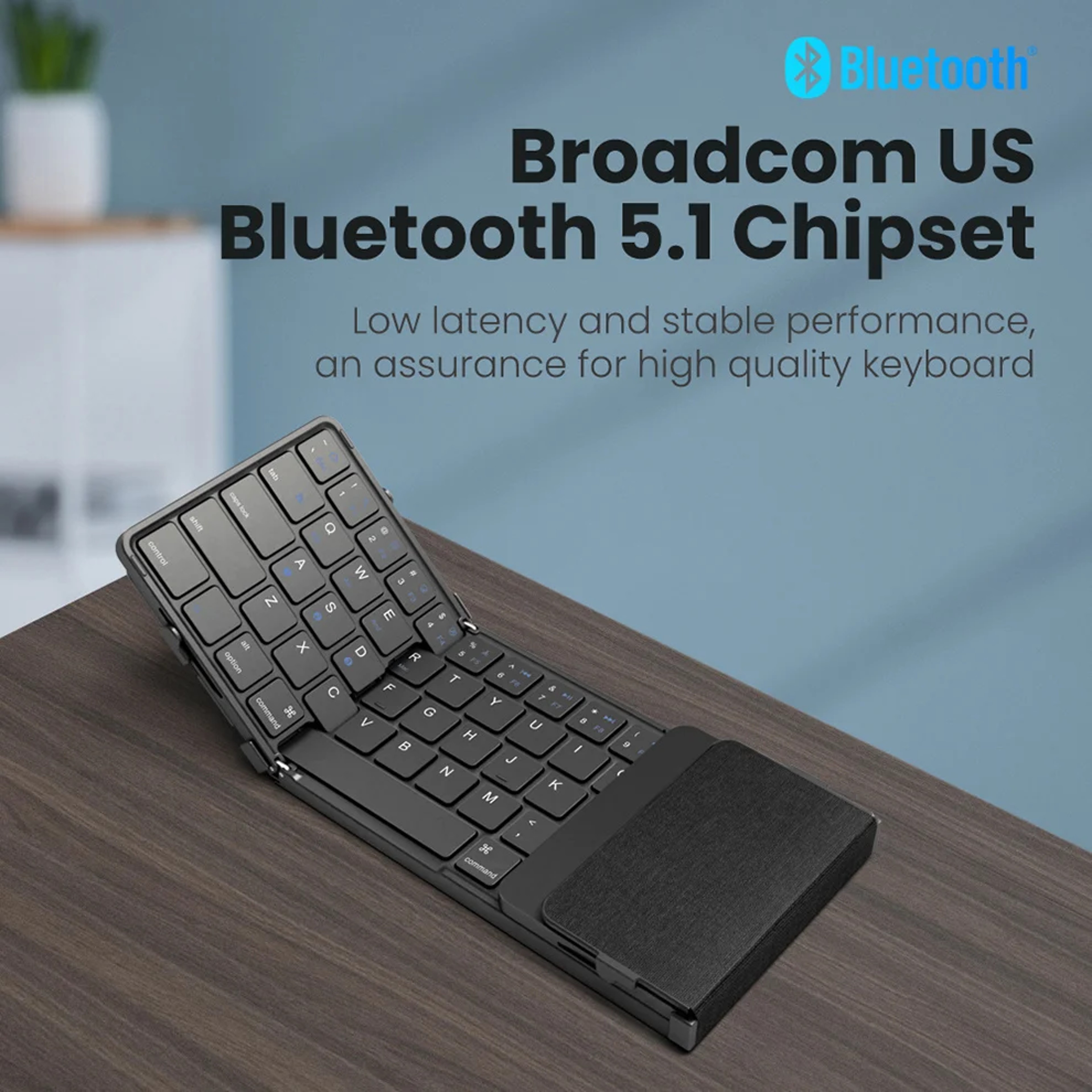 Rechargeable Foldable Wireless Bluetooth Keyboard for PC, Mac, Android, iOS, Portable Folding Keyboard for Travel – view 4
