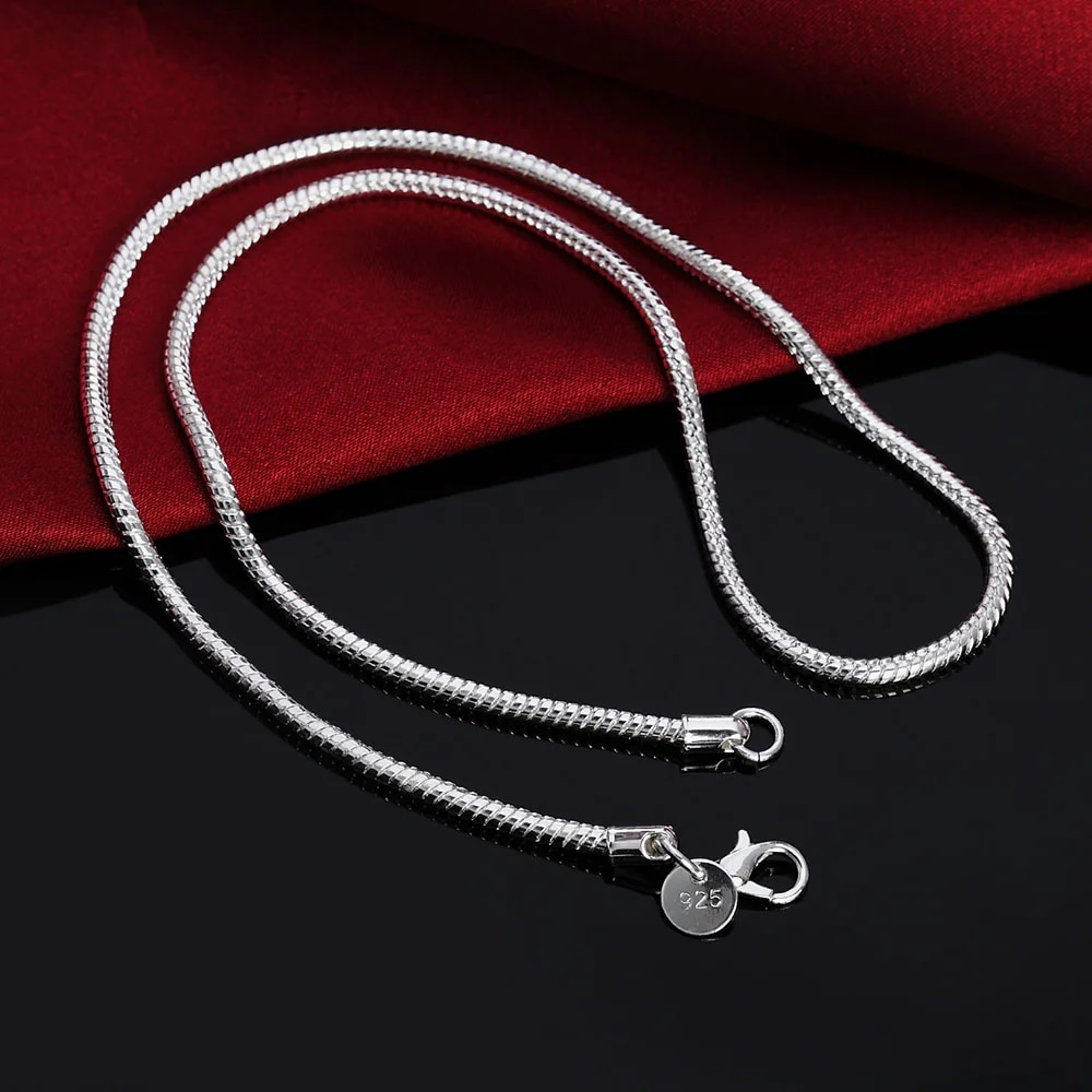 925 Sterling Silver Snake Chain Necklace: 1MM/2MM/3MM Width, 40-75cm Length, Fashion Jewelry for Men & Women, Ideal for – view 3
