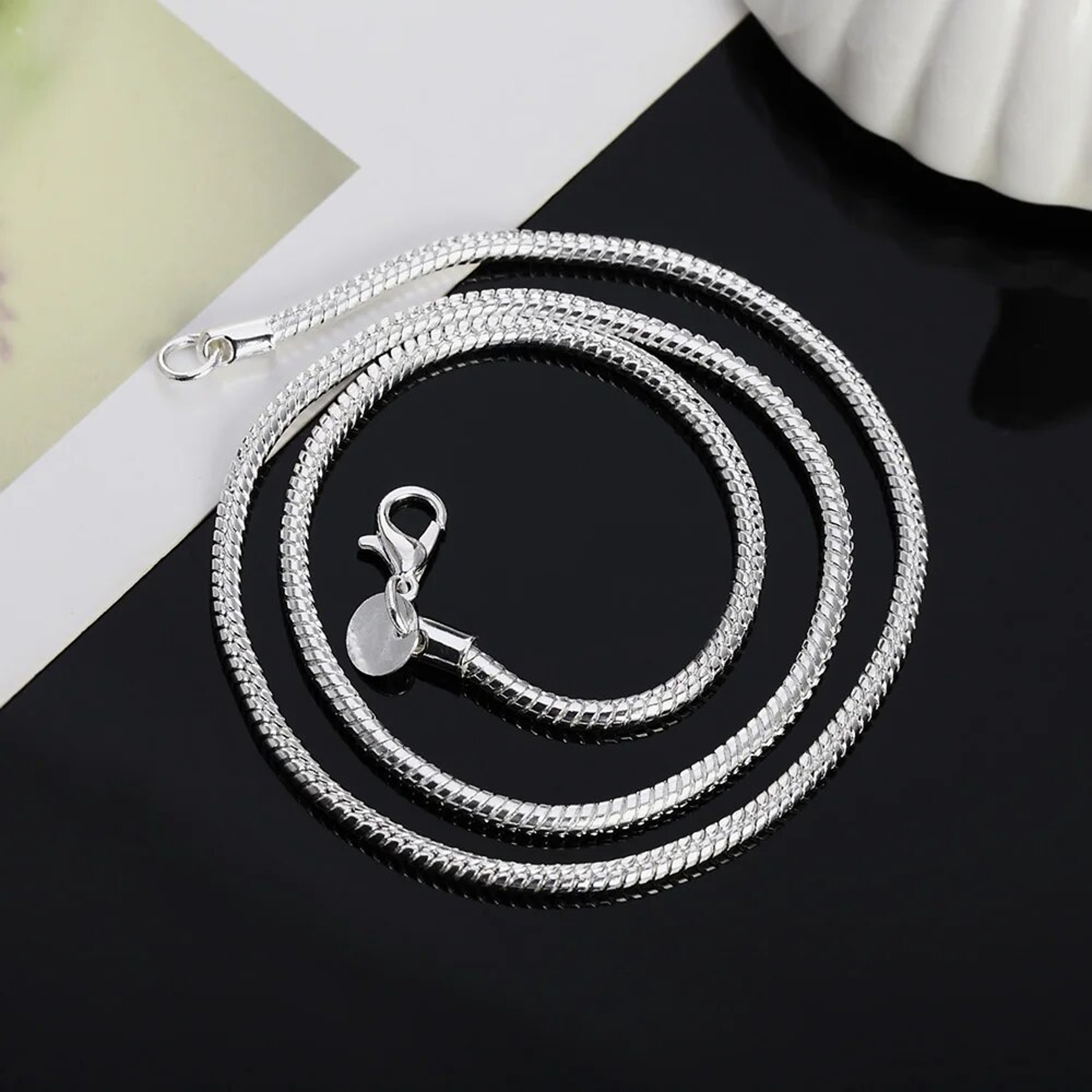 925 Sterling Silver Snake Chain Necklace: 1MM/2MM/3MM Width, 40-75cm Length, Fashion Jewelry for Men & Women, Ideal for – view 4