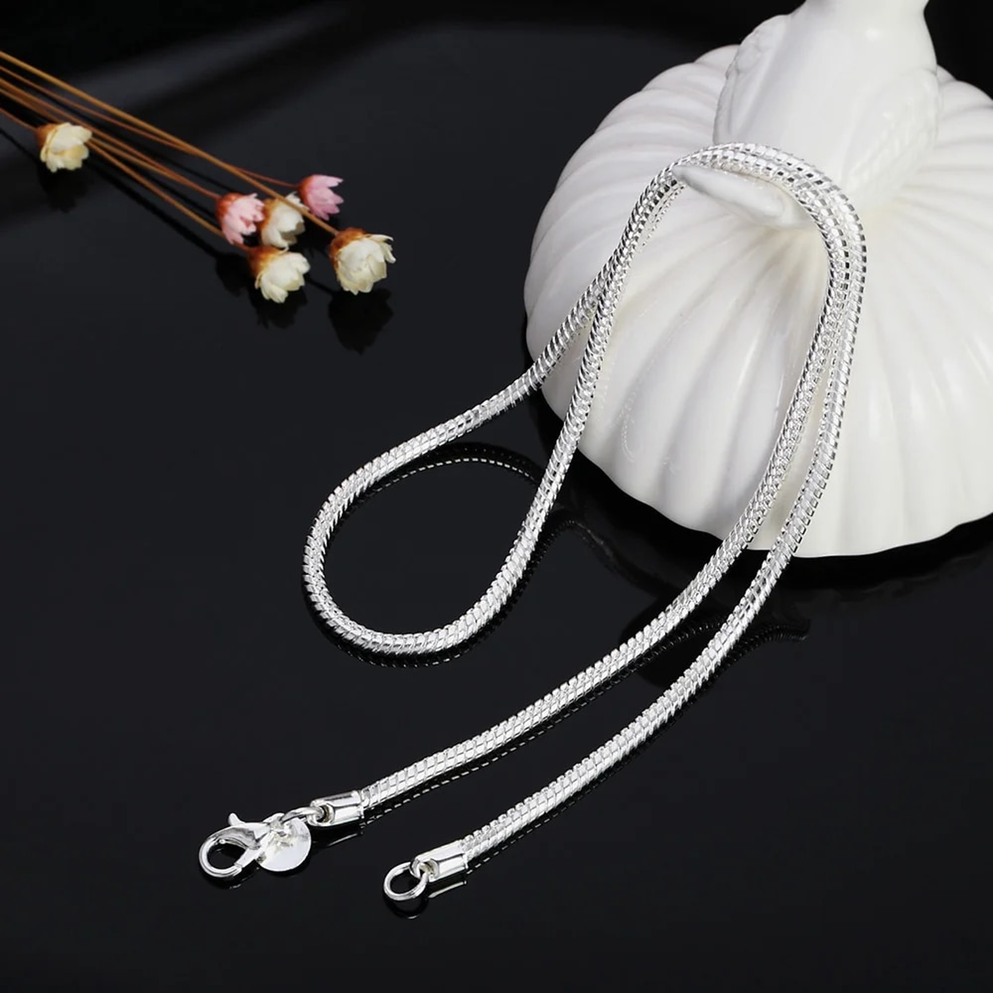 925 Sterling Silver Snake Chain Necklace: 1MM/2MM/3MM Width, 40-75cm Length, Fashion Jewelry for Men & Women, Ideal for – view 6