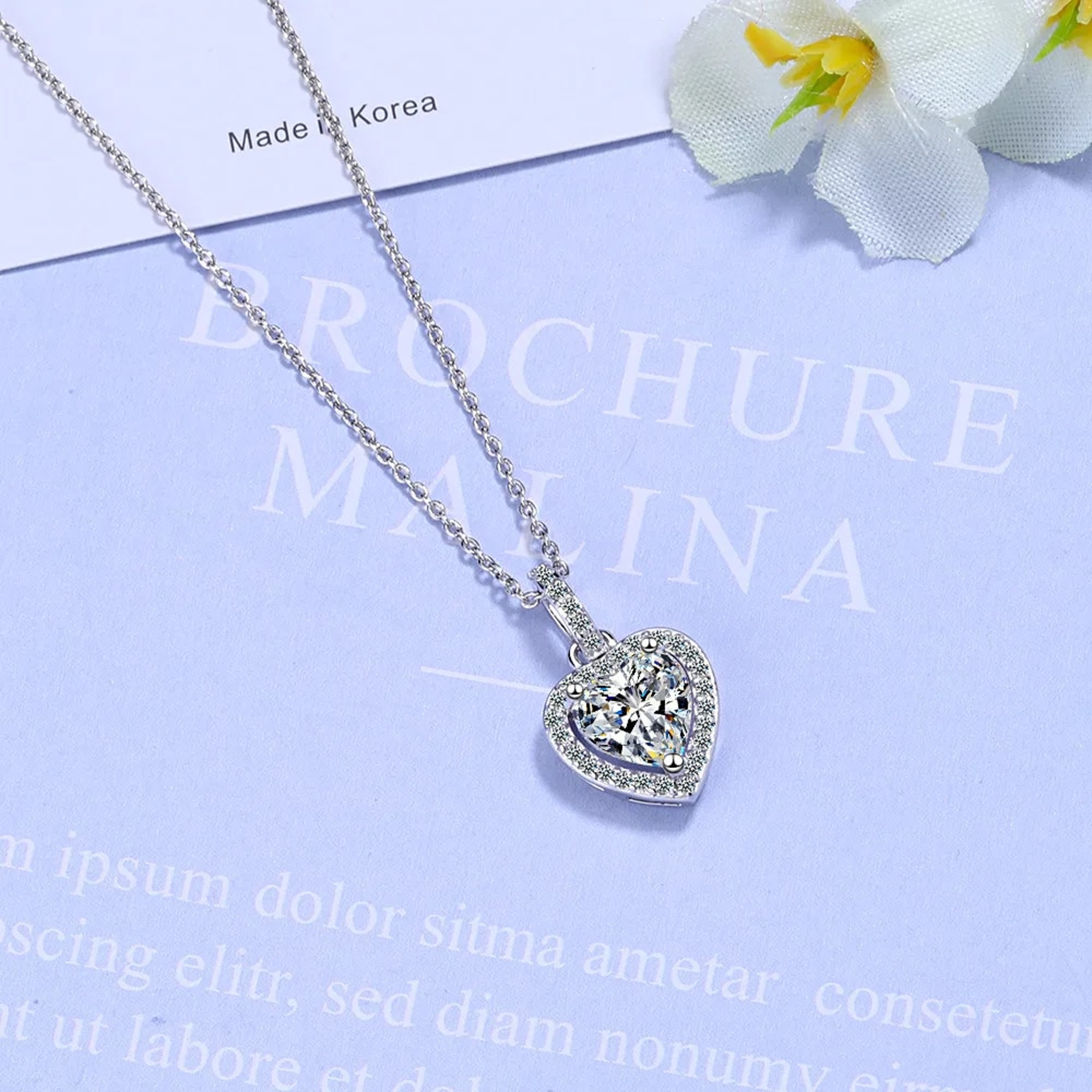 Designer Luxury 925 Sterling Silver Heart Pendant Necklaces with Zircon for Women | Elegant Jewelry Gifts | Free Shippin – view 4