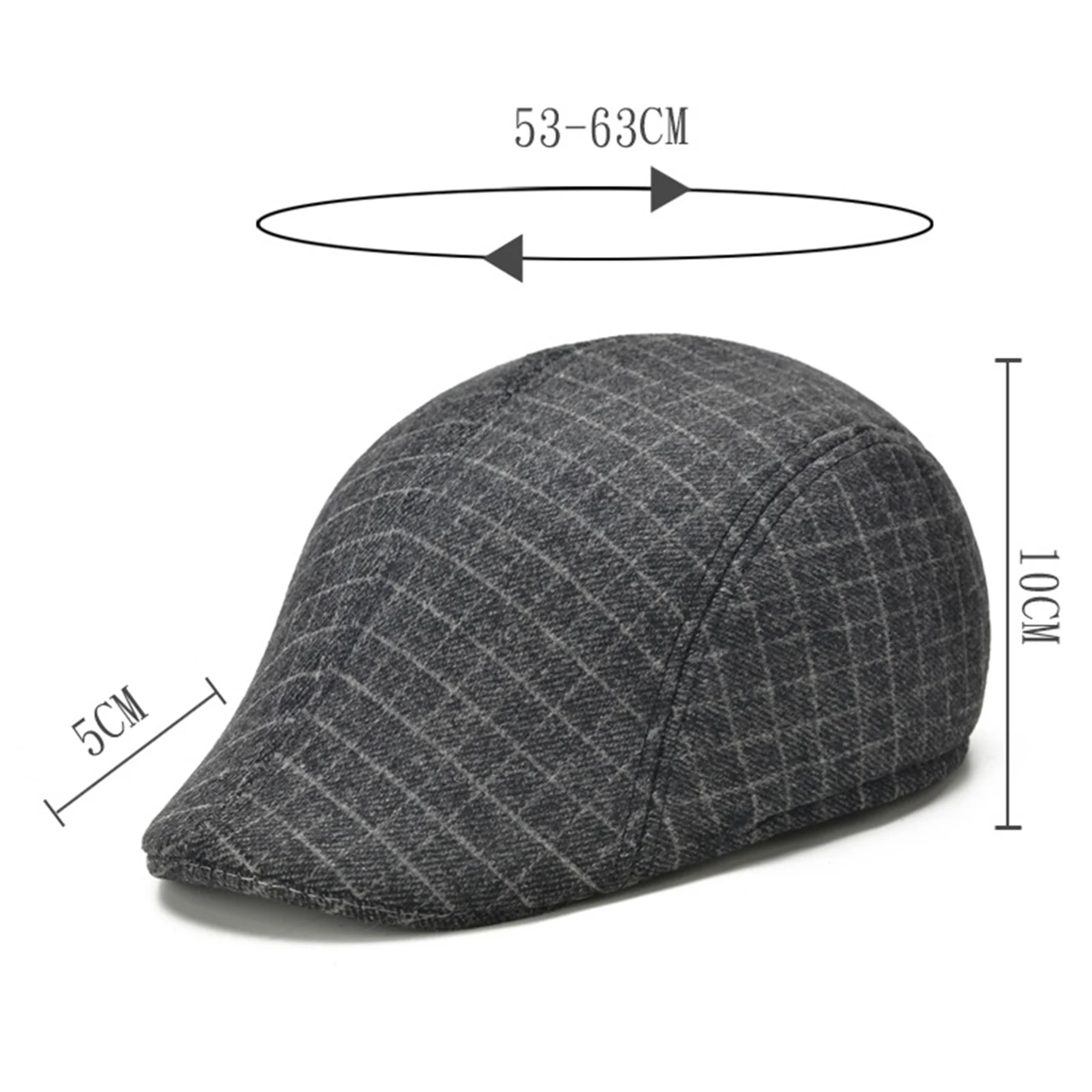 Mens Tweed Flat Cap - Gatsby Baker Boy Hat, Herringbone Newsboy, One Size with Fast Shipping 2023 – view 2