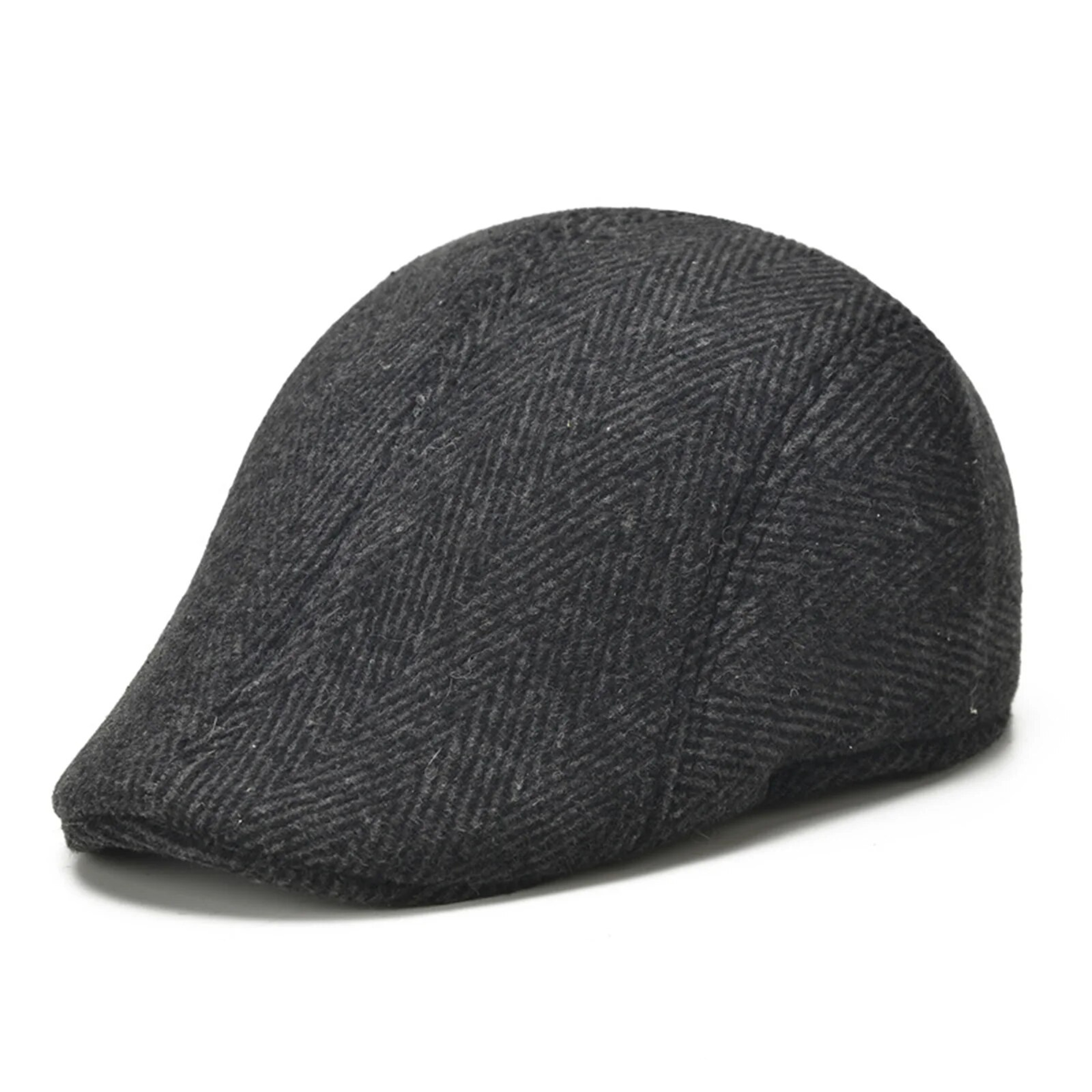 Mens Tweed Flat Cap - Gatsby Baker Boy Hat, Herringbone Newsboy, One Size with Fast Shipping 2023 – view 7