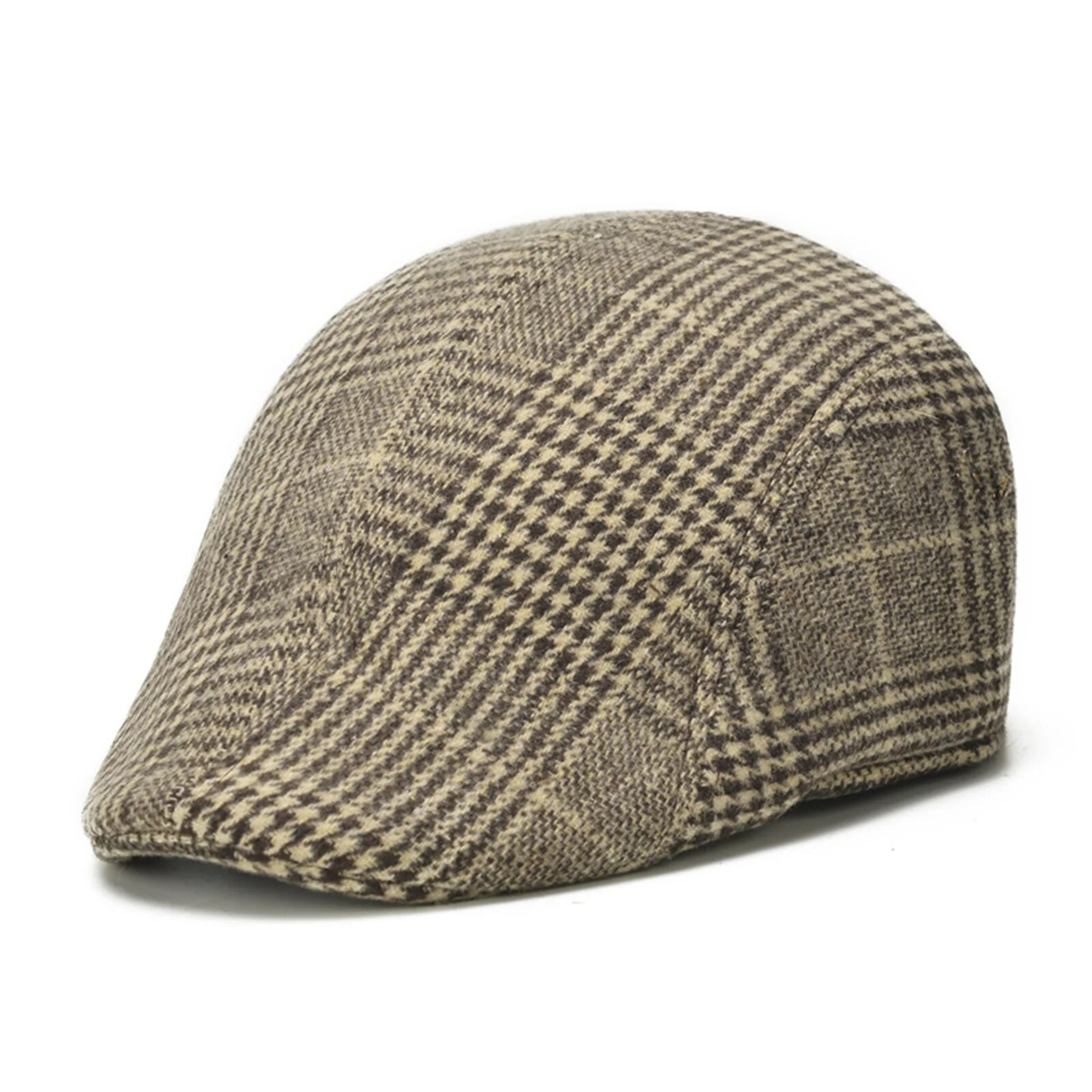 Mens Tweed Flat Cap - Gatsby Baker Boy Hat, Herringbone Newsboy, One Size with Fast Shipping 2023 – view 8