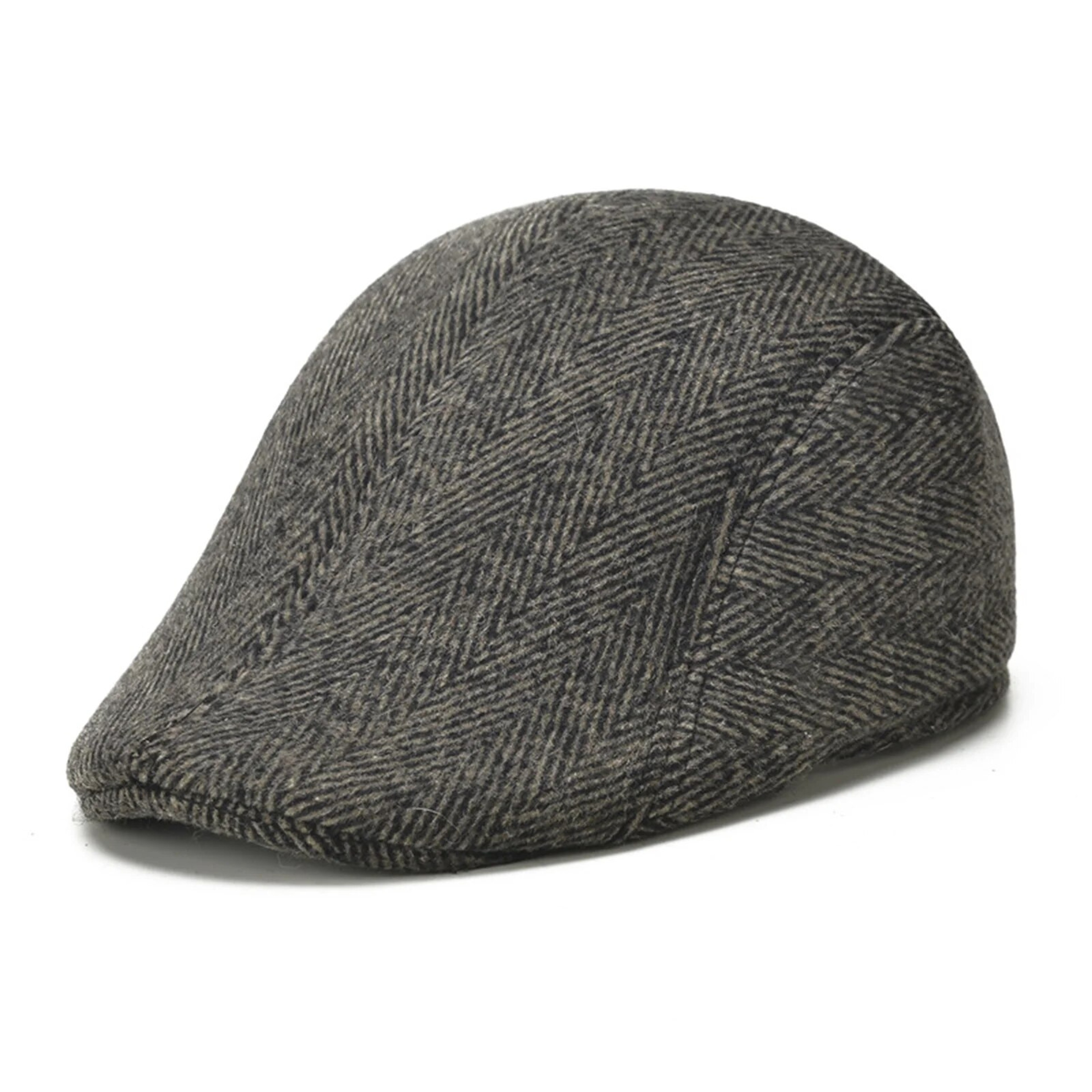 Mens Tweed Flat Cap - Gatsby Baker Boy Hat, Herringbone Newsboy, One Size with Fast Shipping 2023 – view 9