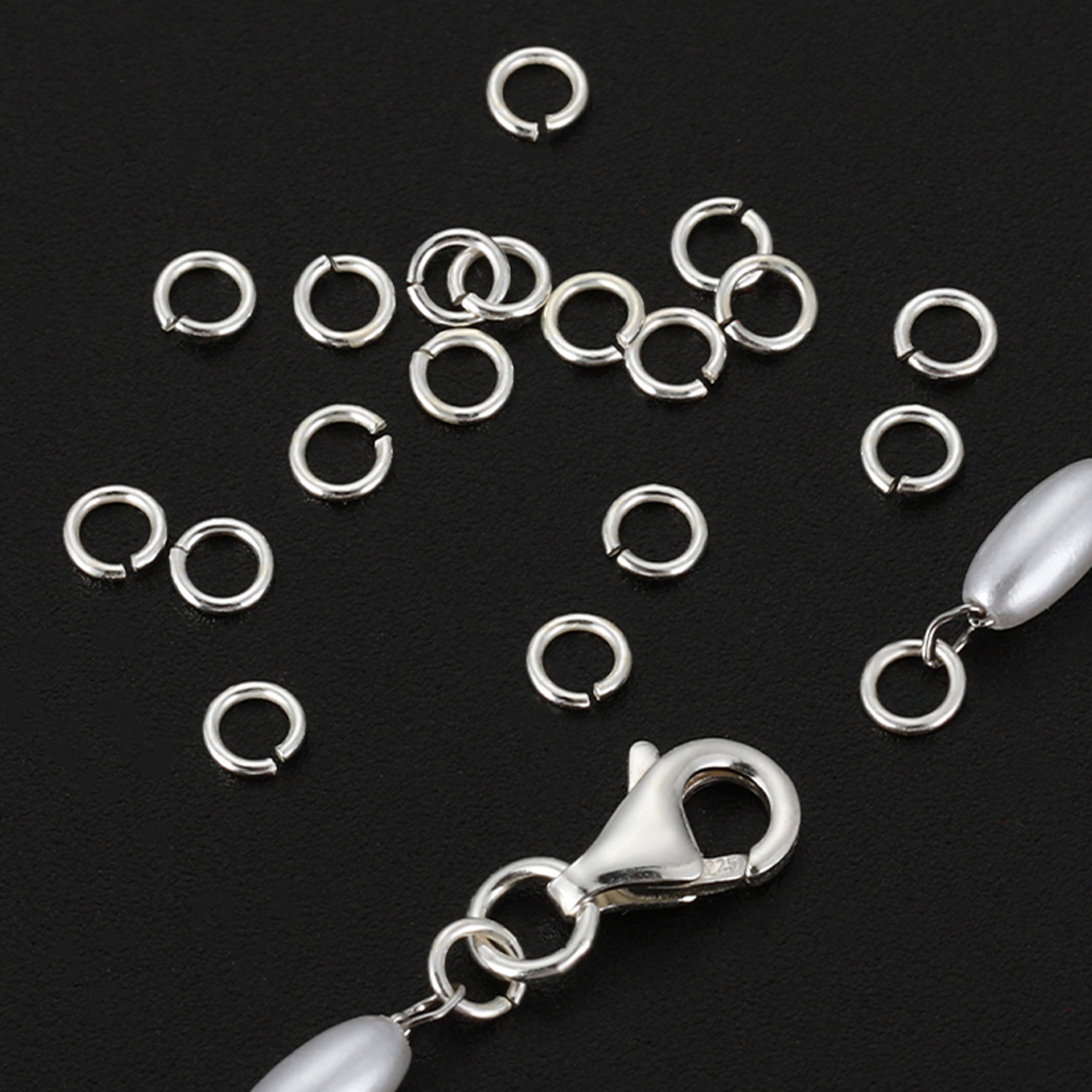 925 Sterling Silver Jump Rings 3-6mm: 30-60pcs Split Rings for DIY Jewelry Making - Earrings & Bracelets Findings – view 2