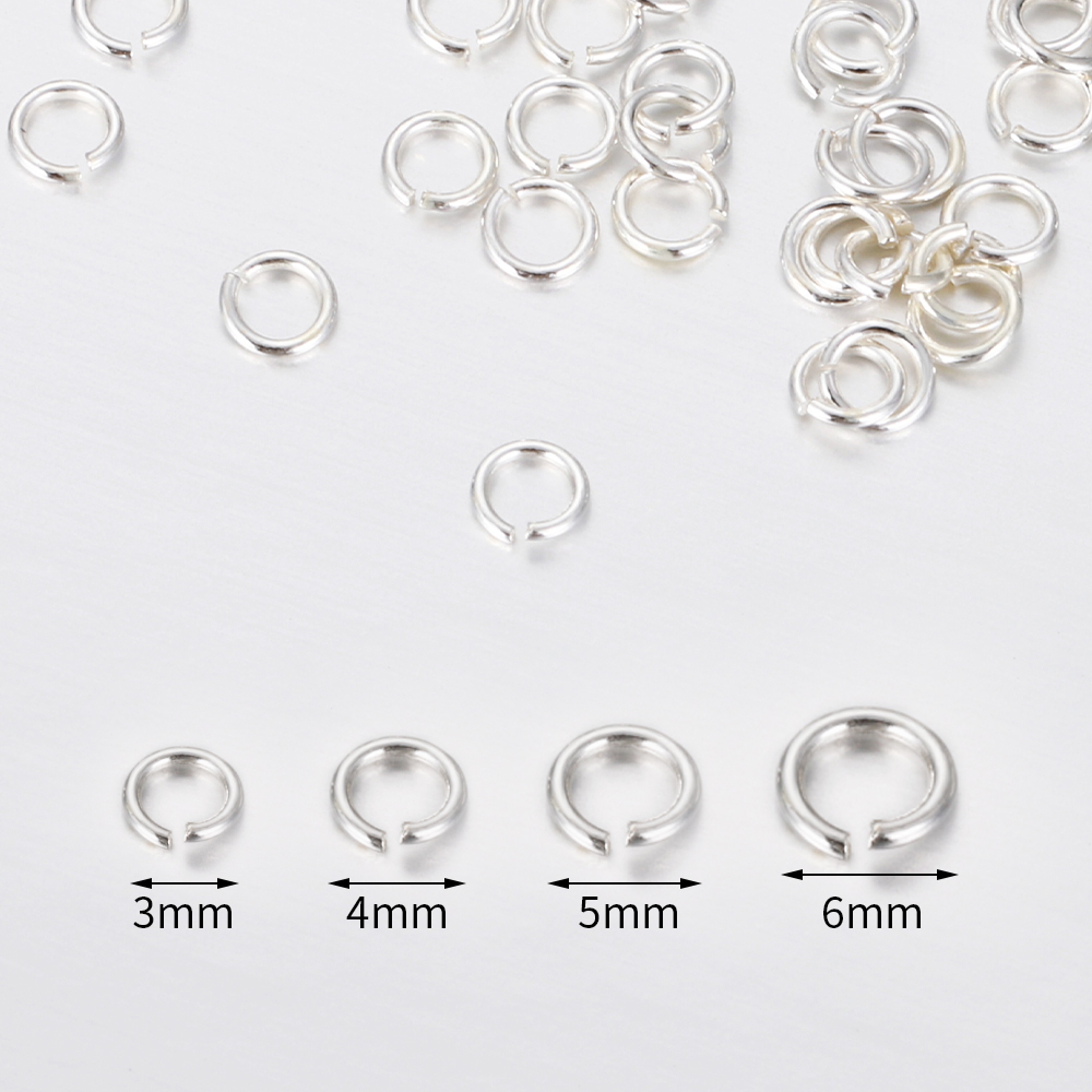 925 Sterling Silver Jump Rings 3-6mm: 30-60pcs Split Rings for DIY Jewelry Making - Earrings & Bracelets Findings – view 7
