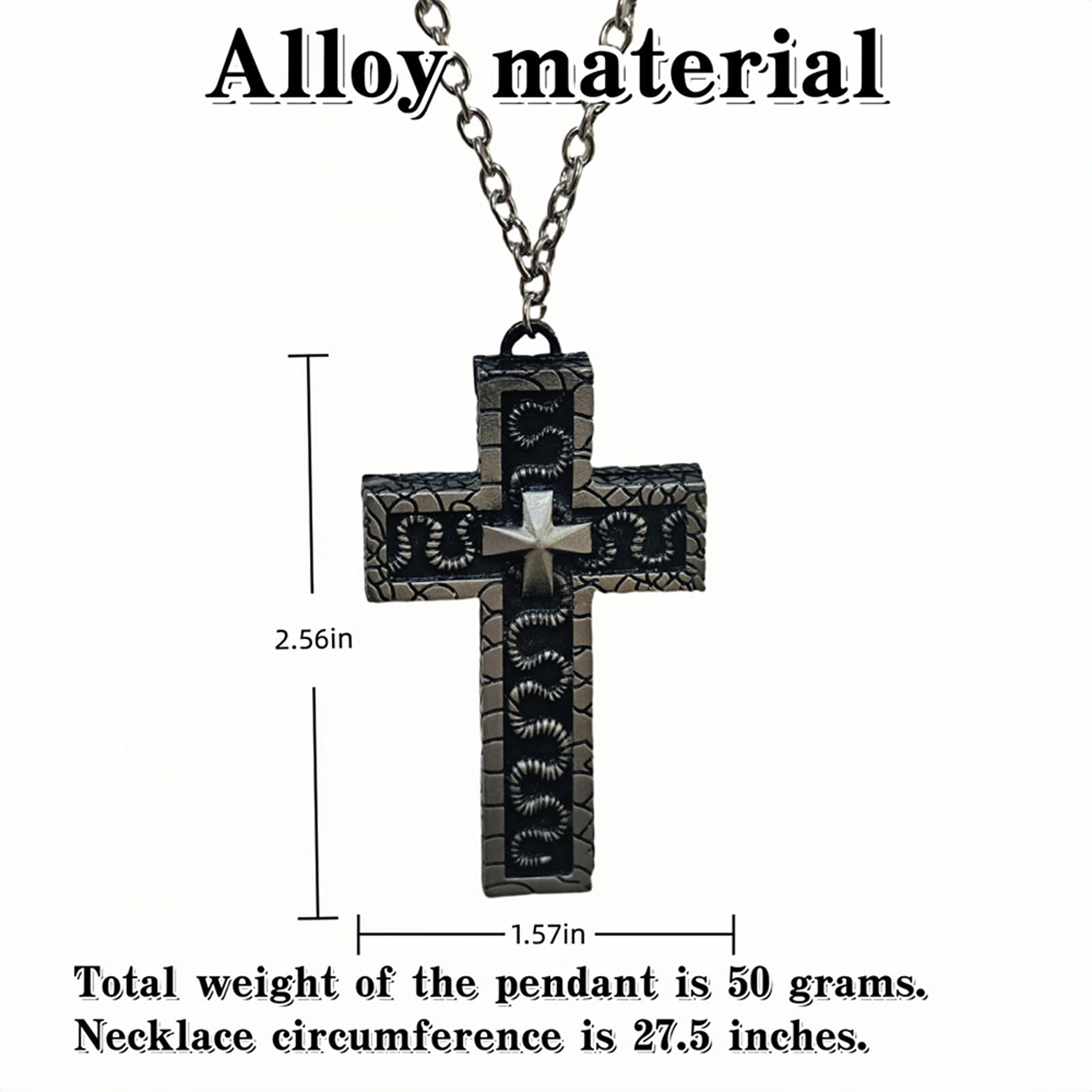 Cross Necklace with Secret Compartment – Vintage Old Cross Pendant for Hip Hop & Gothic Fashion – view 6