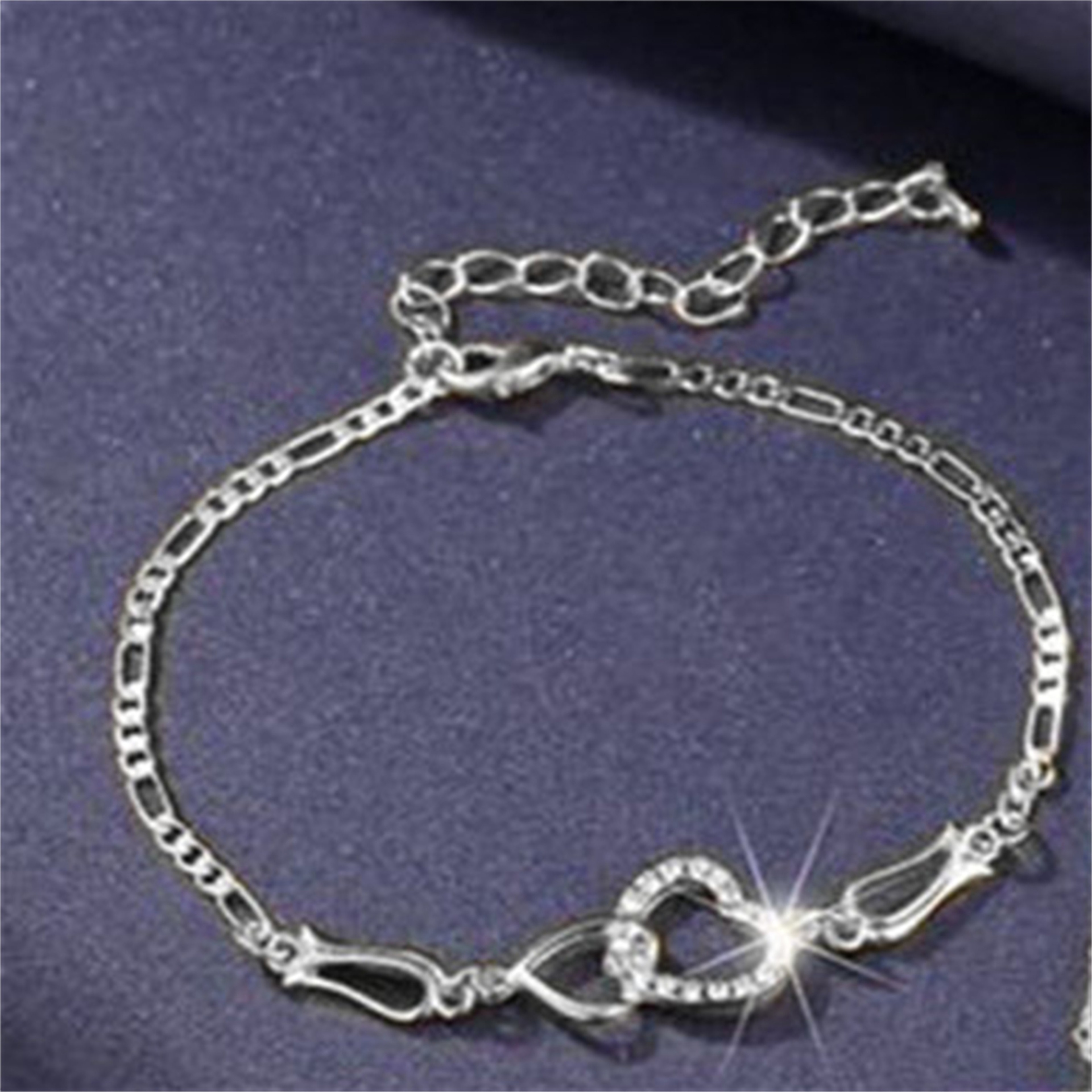 Double Heart Jewelry Set: Exquisite Necklace, Earrings & Bracelet - Romantic Bridal Fashion & Gifts for Her – view 10