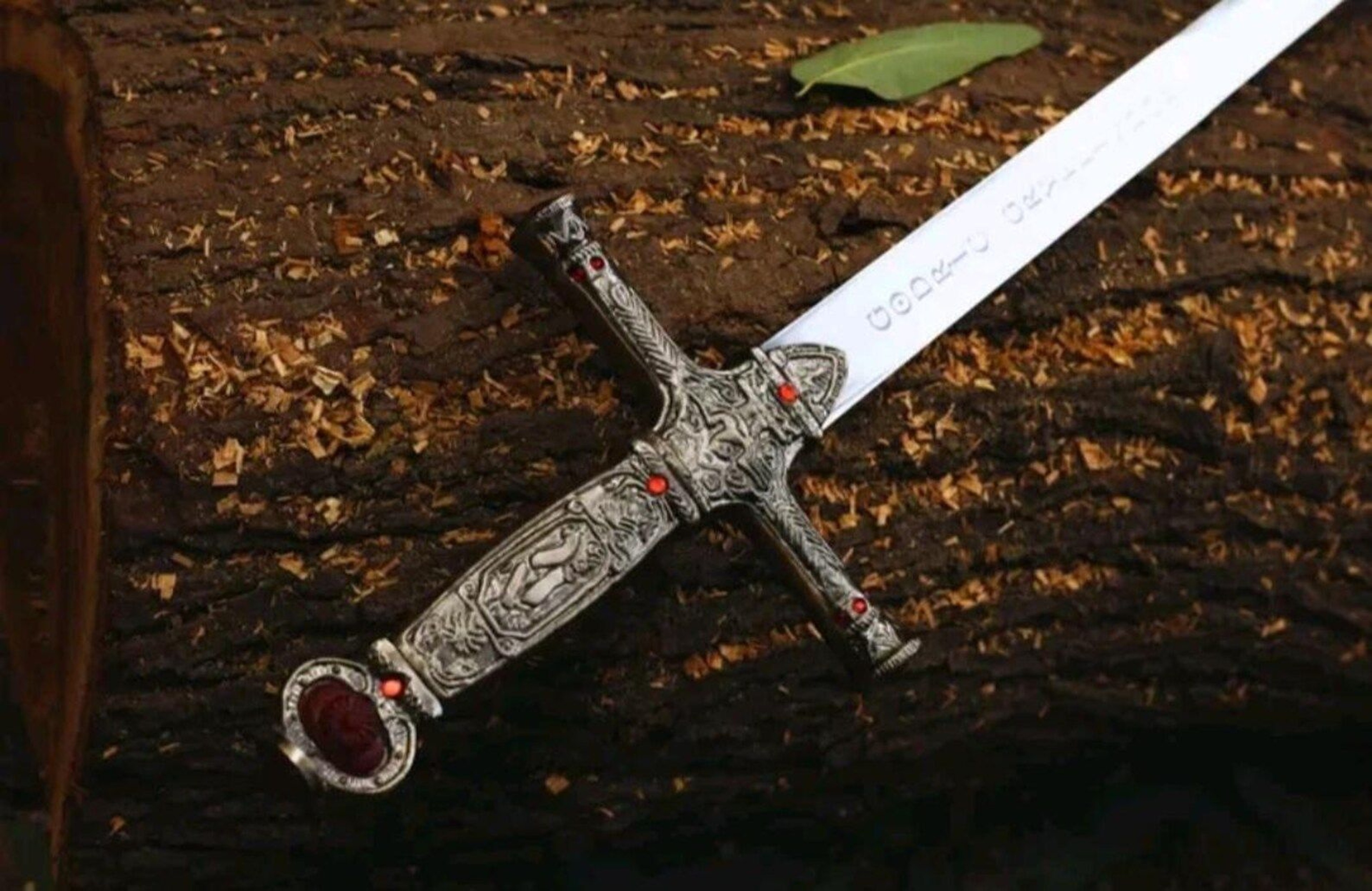 Fantasy Knight Sword  38 Inch Handcrafted Ornate Crossguard Blade  Collector Display Blade 4