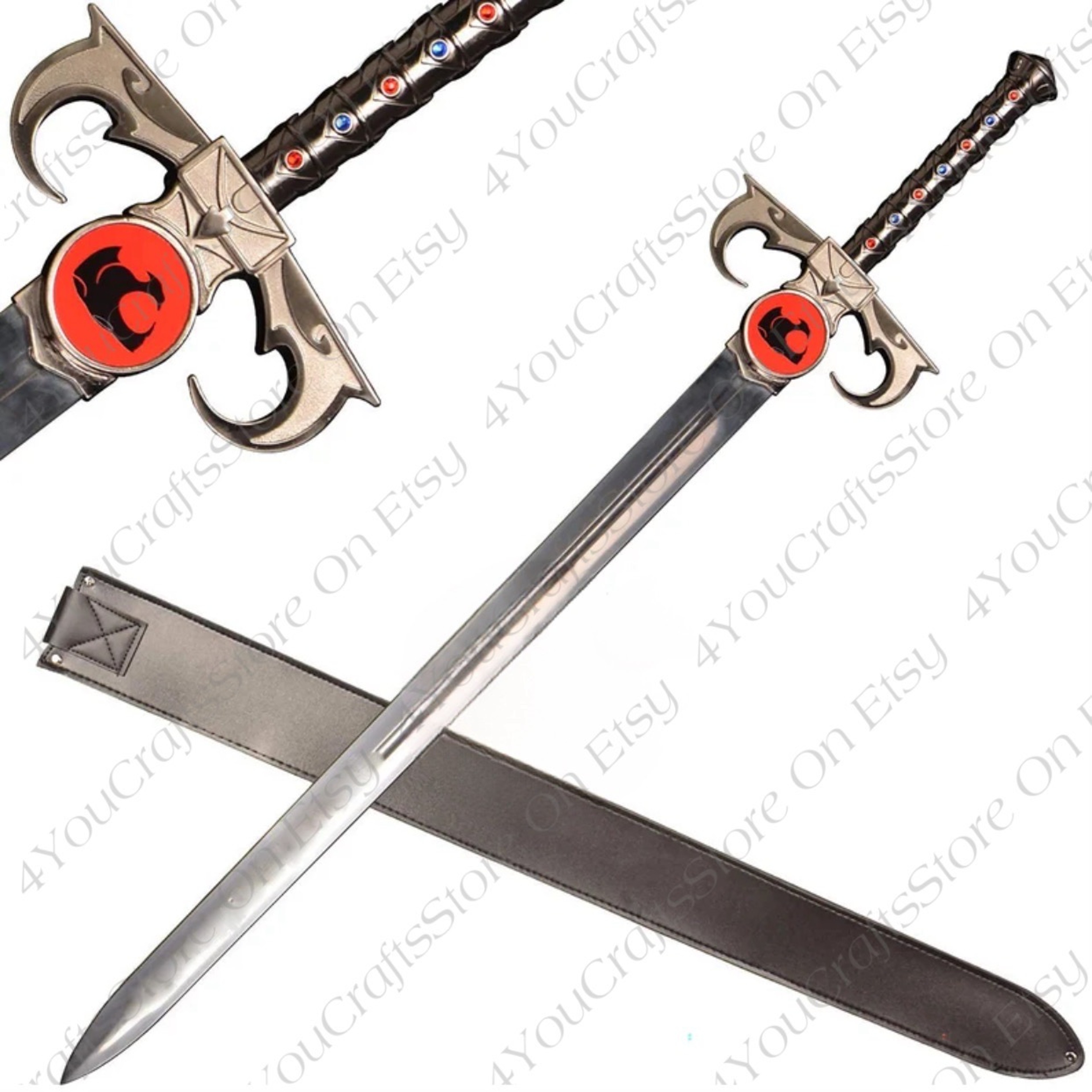 Fully Handmade Thundercat Sword, Stainless Steel Sword of Omens Deluxe The Lion O SWORD with Leather Sheath – view 4
