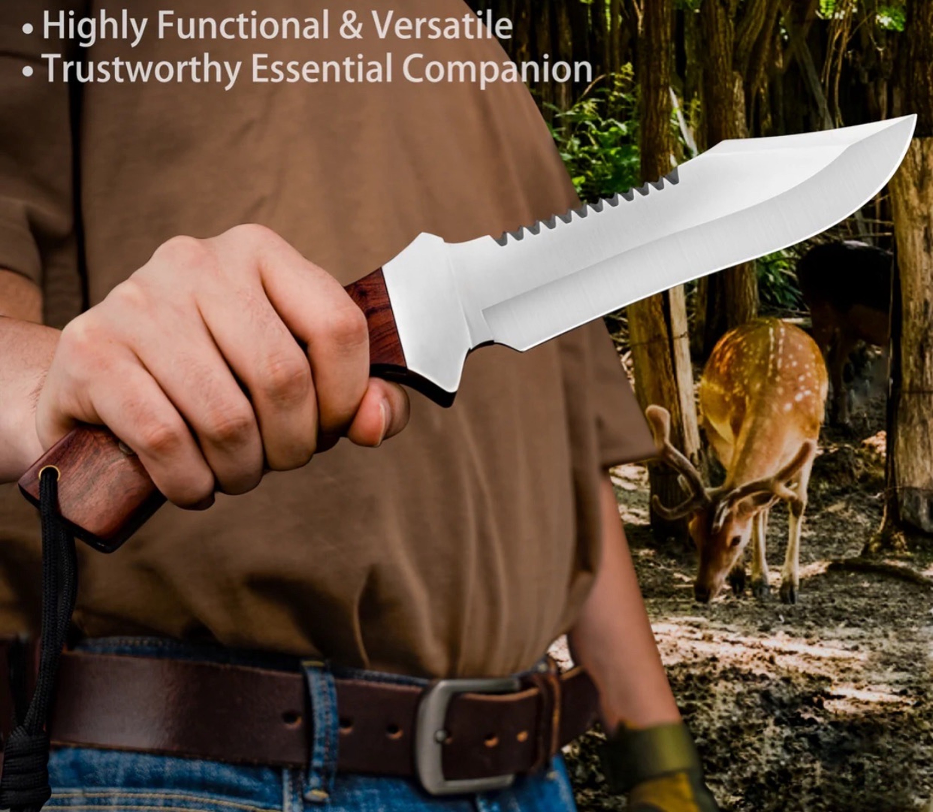 Handmade Hunting Bowie Knife , Carbon Steel Knife , Forged Outdoors Knife , Christmas Gift , Anniversary Gift – view 3