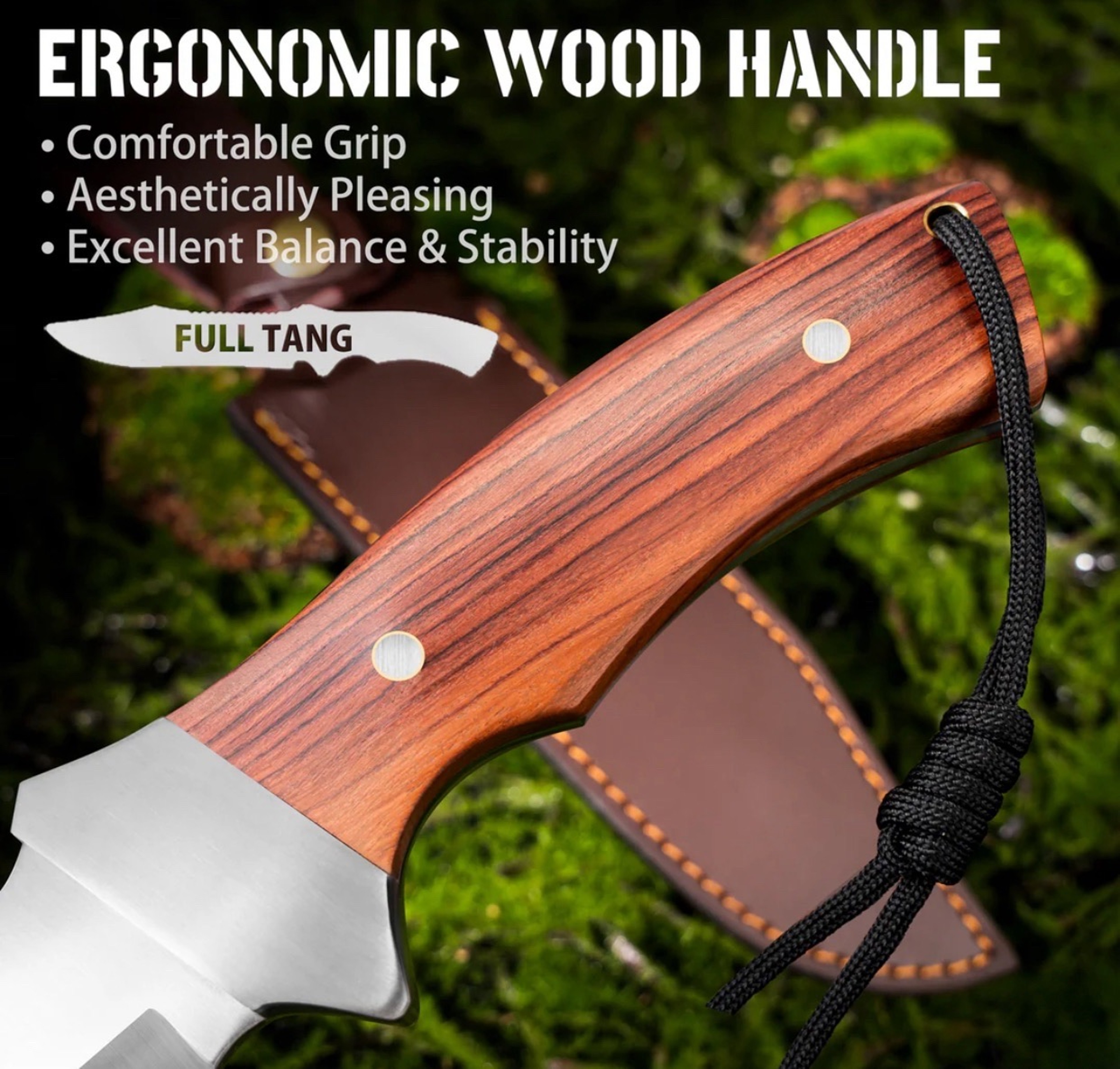Handmade Hunting Bowie Knife , Carbon Steel Knife , Forged Outdoors Knife , Christmas Gift , Anniversary Gift – view 4