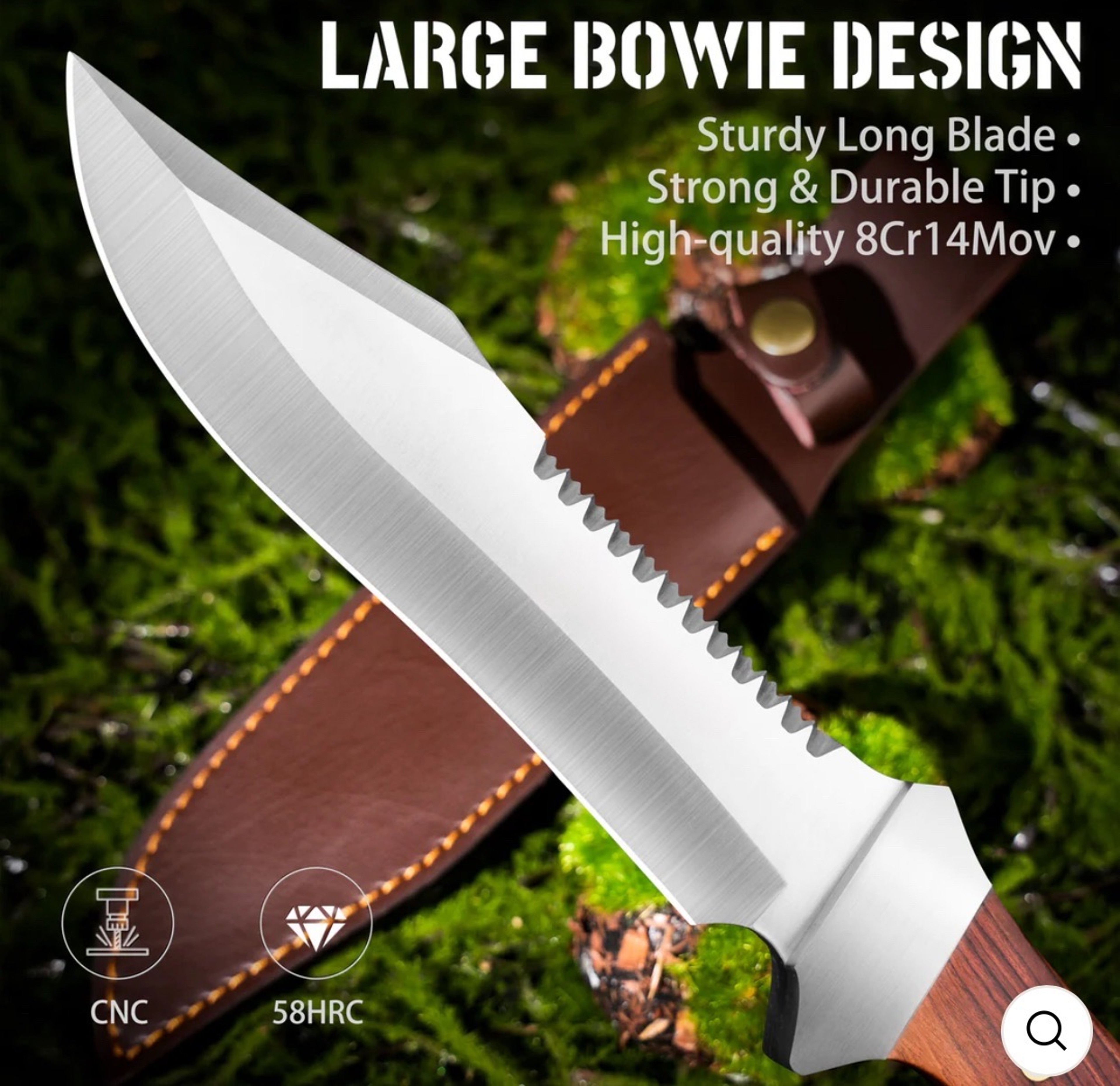 Handmade Hunting Bowie Knife , Carbon Steel Knife , Forged Outdoors Knife , Christmas Gift , Anniversary Gift – view 5