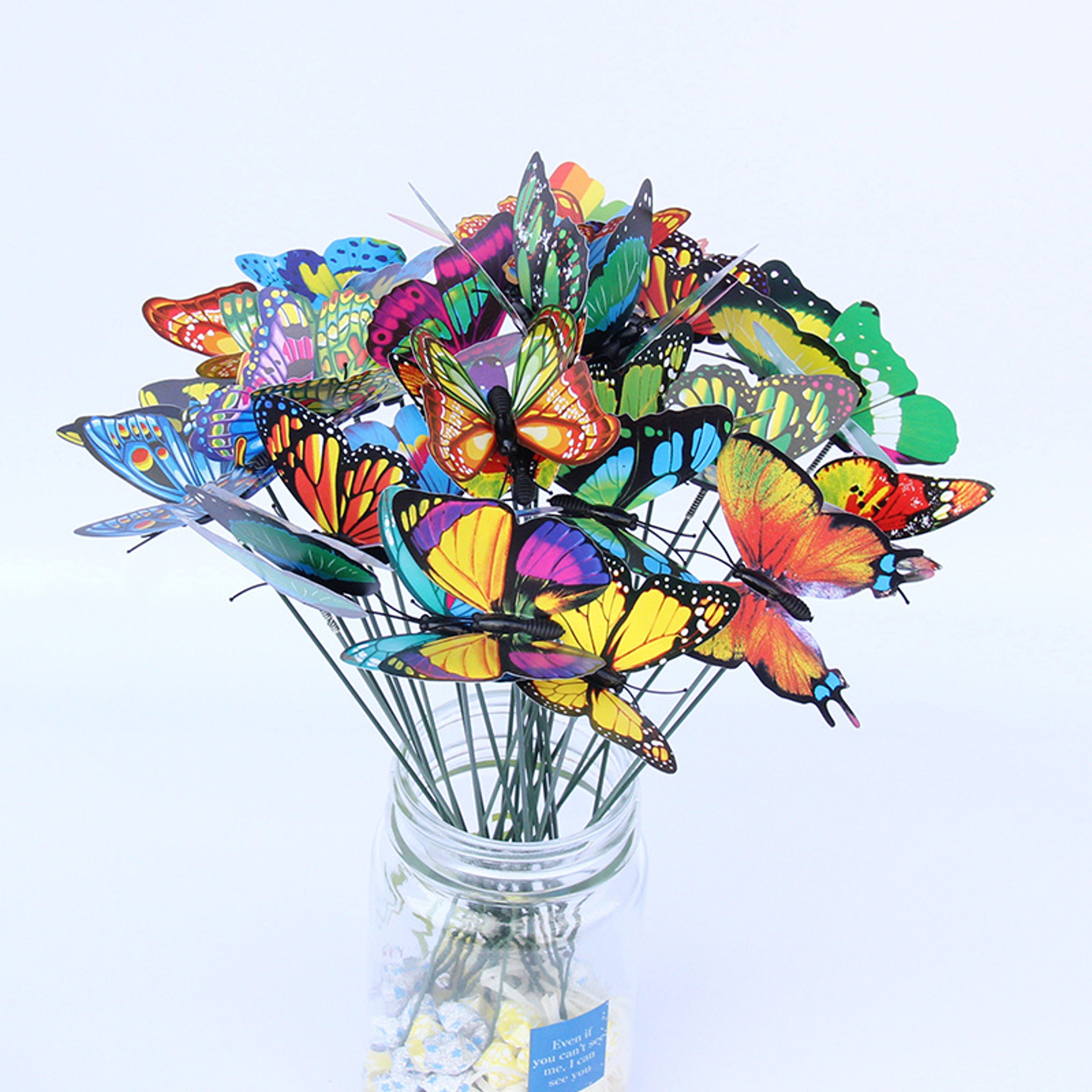 Artificial Butterfly Decor Stakes, Colorful Butterfly Garden & Patio Decor with Random Pattern Outdoor Decorations – view 7