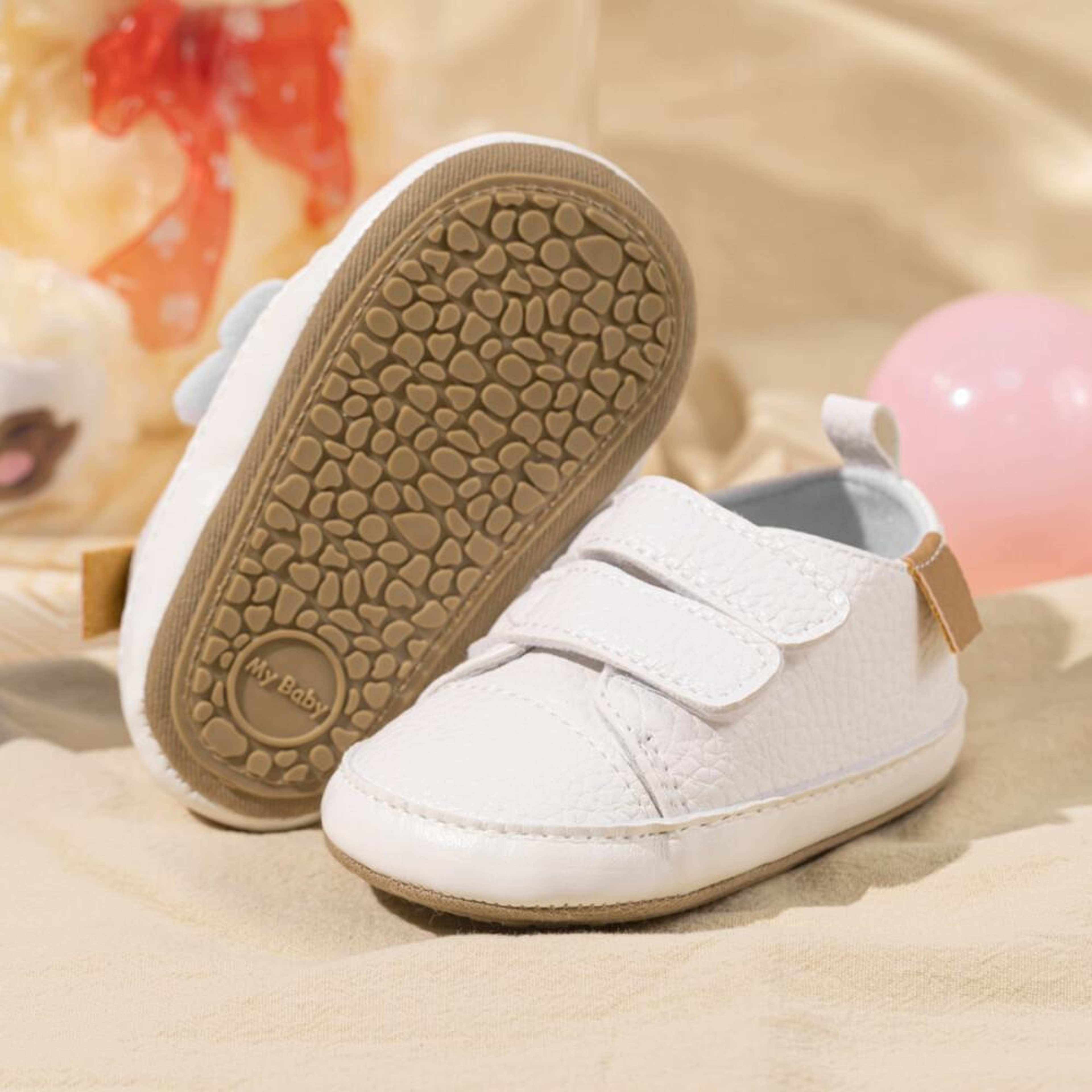 Vintage Leather New Baby Casual Shoes, Classic Color Matching Baby First Walker Shoes, Soft Non-Slip Toddler Crib Shoe – view 1