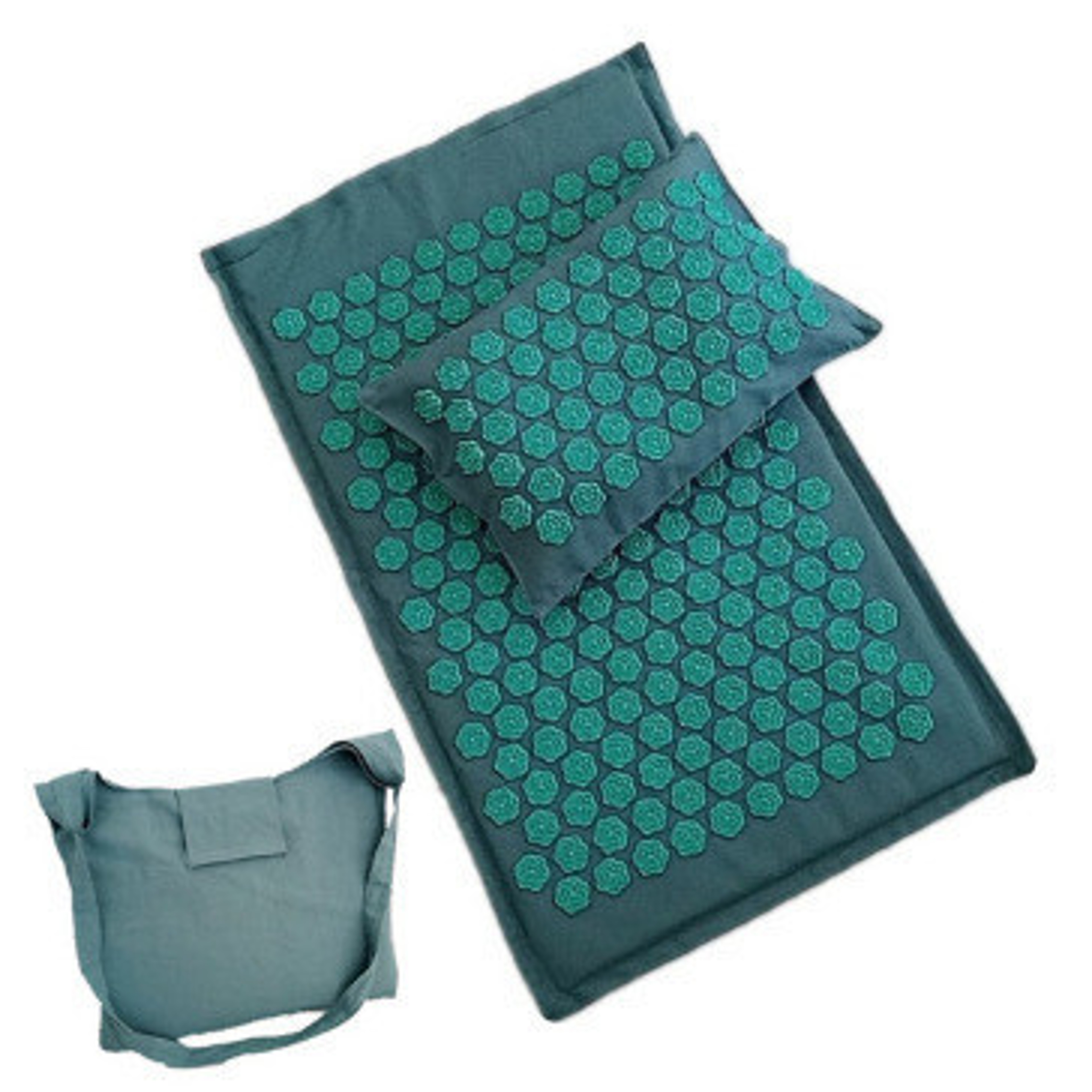 Lotus Spike Acupressure Mat Cushion, Nature Linen Coconut Palm Massage Yoga Mat Sport Pillow with Carry Bag for Stress – view 7