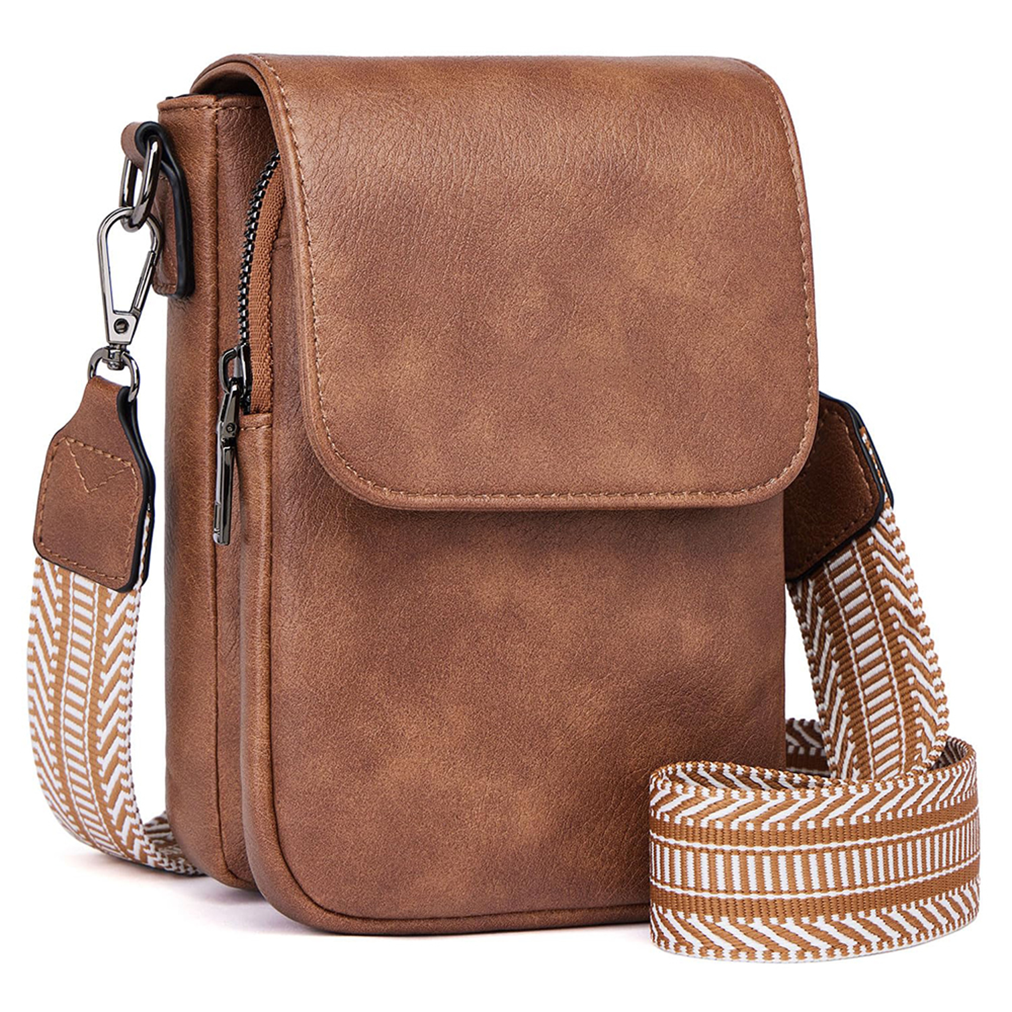 Vintage Womens Shoulder Crossbody Bag with Adjustable Wide Strap, Multi-Zipper Compartments Wallet Phone Pouch – view 8