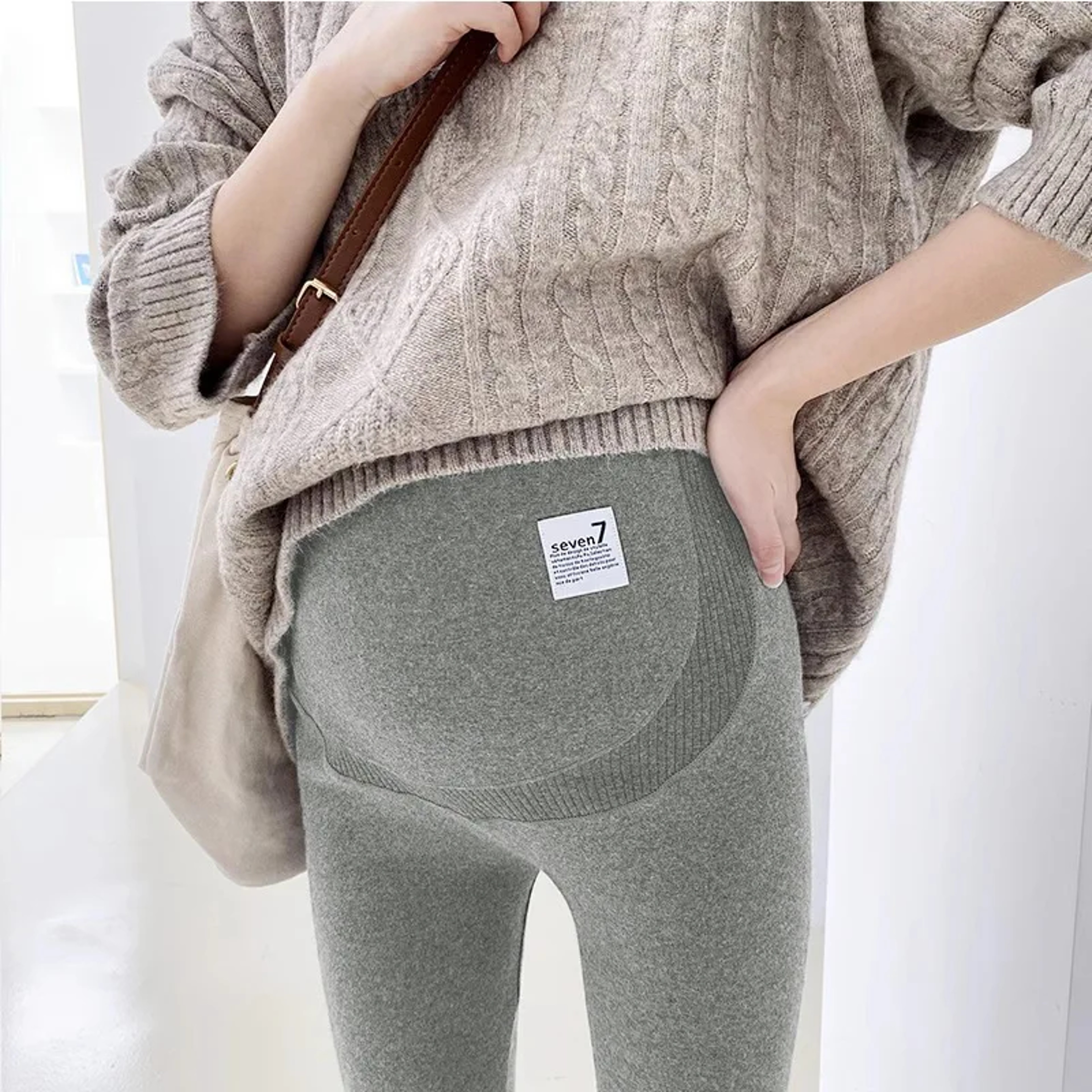New Maternity Bottoming Trousers, High-Waisted Stretchy Pregnancy Pants for Spring Autumn – view 7