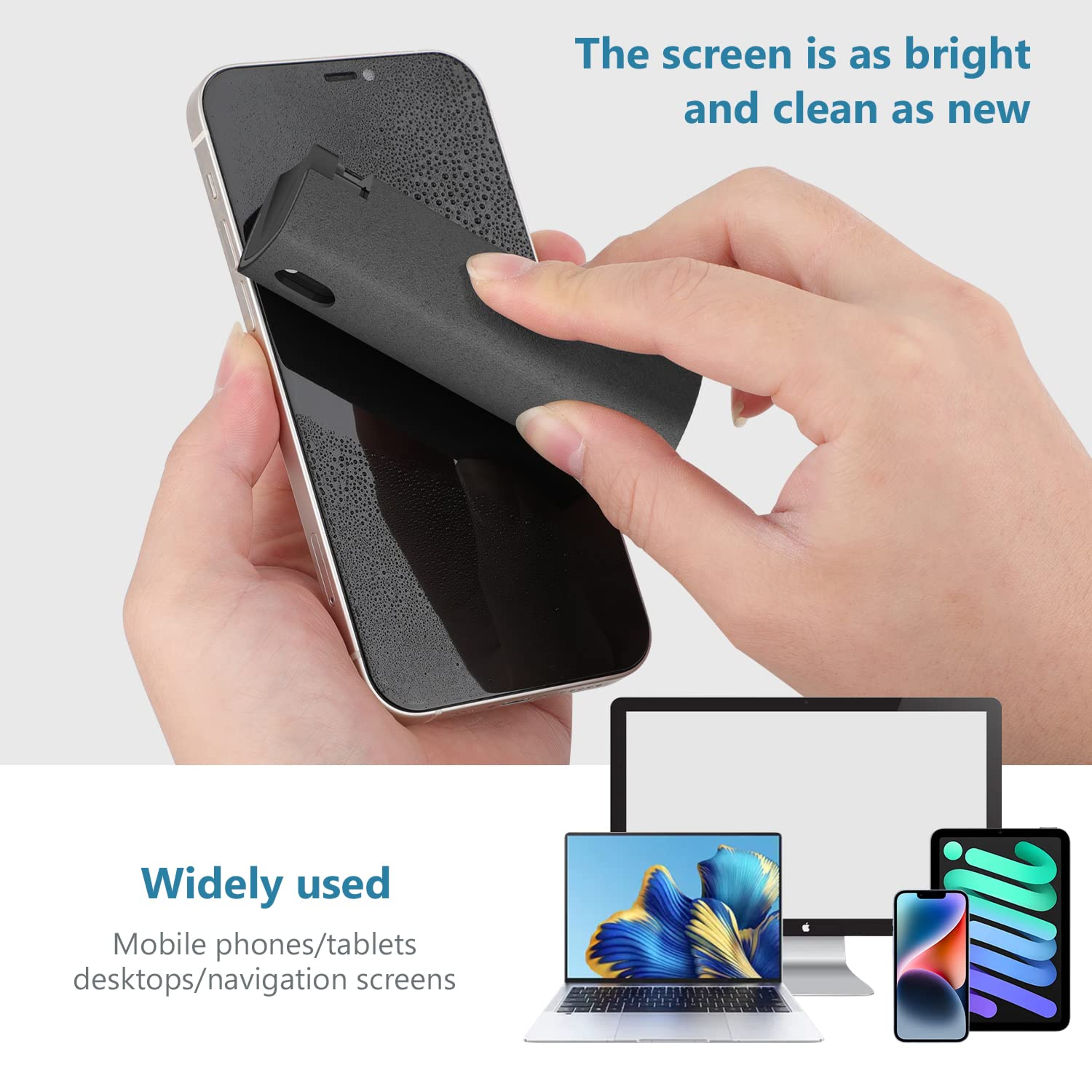 AllinOne Microfiber Screen Cleaner Spray Bottle Set With Microfiber Cloth For Mobile Phone IPad Com 1