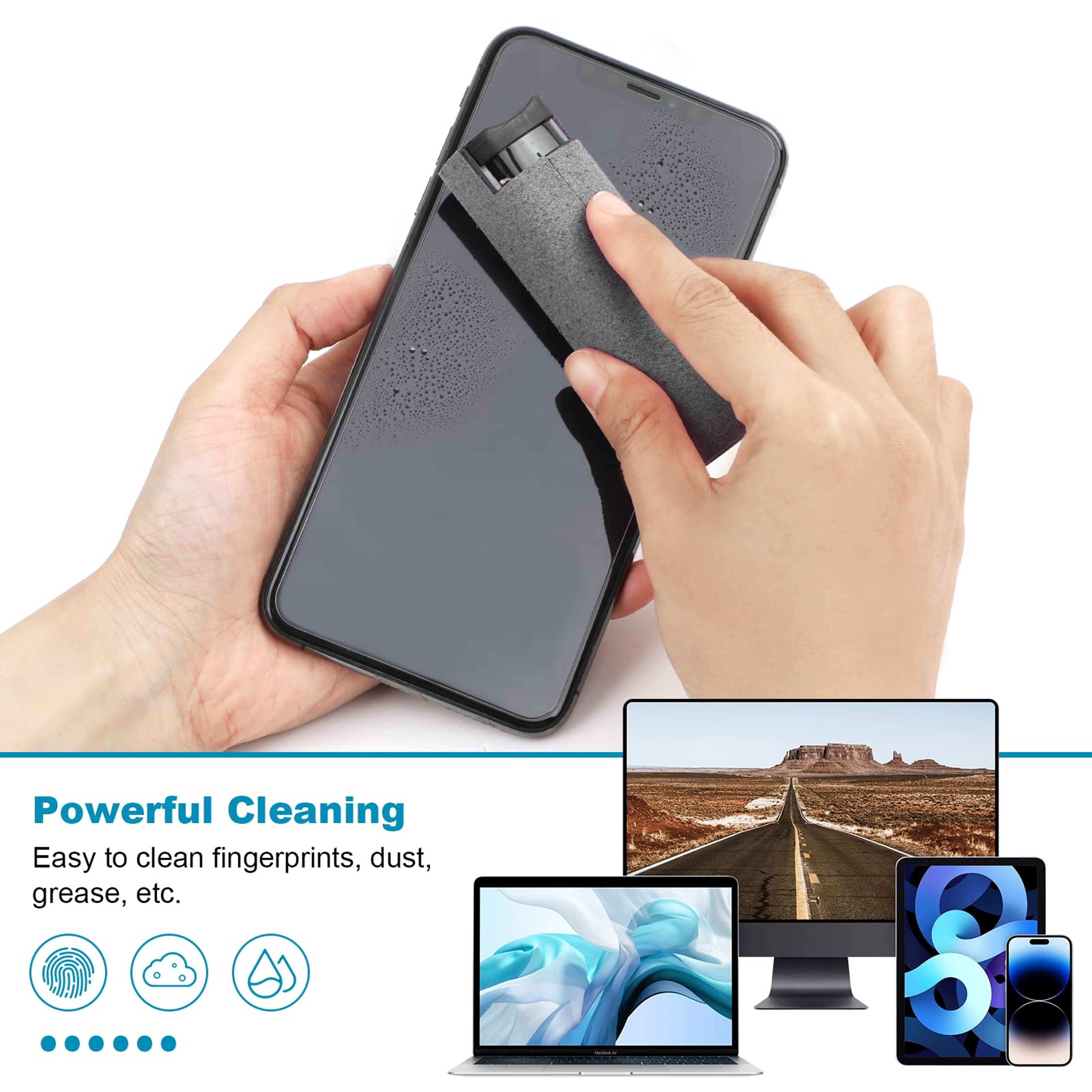 AllinOne Microfiber Screen Cleaner Spray Bottle Set With Microfiber Cloth For Mobile Phone IPad Com 3