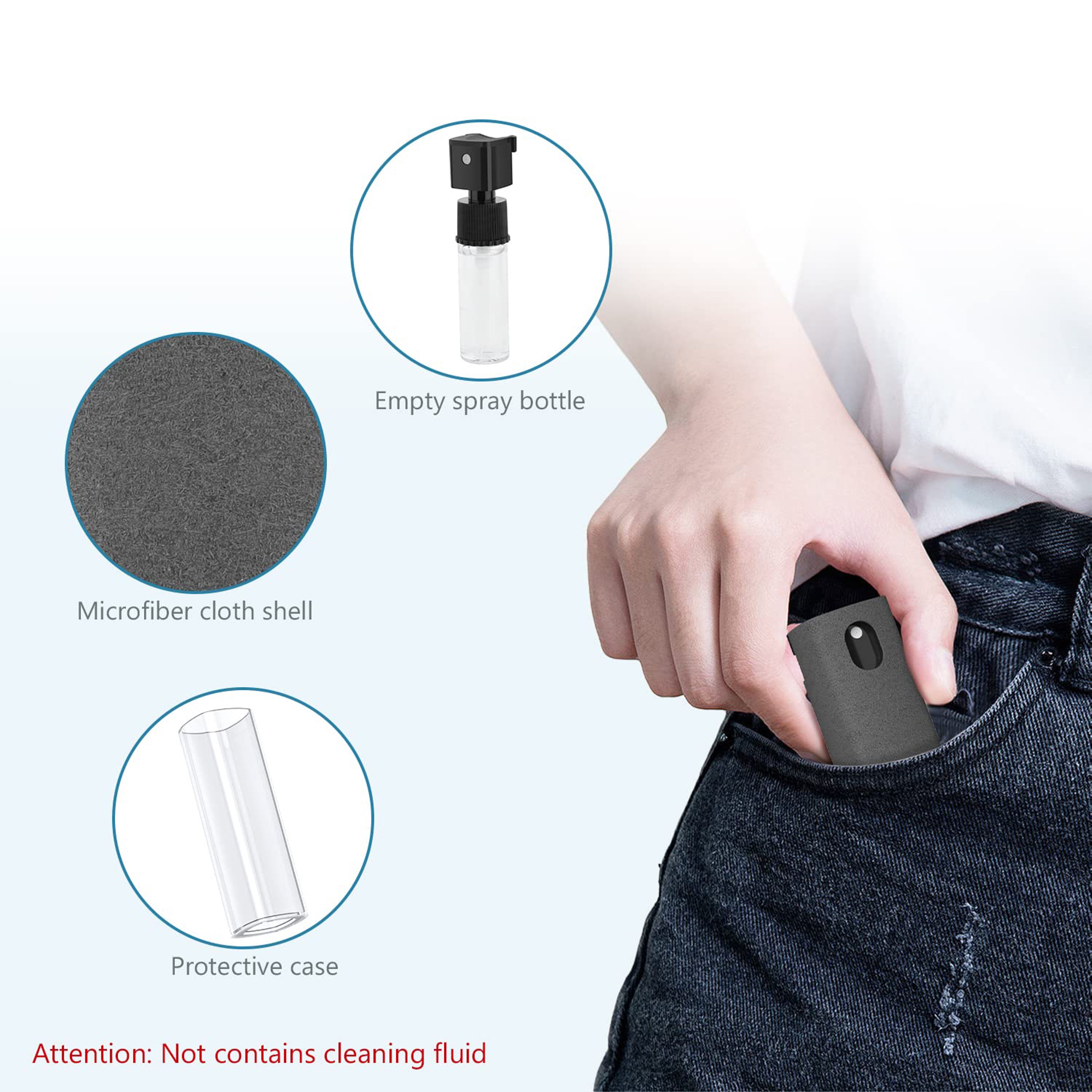 AllinOne Microfiber Screen Cleaner Spray Bottle Set With Microfiber Cloth For Mobile Phone IPad Com 4