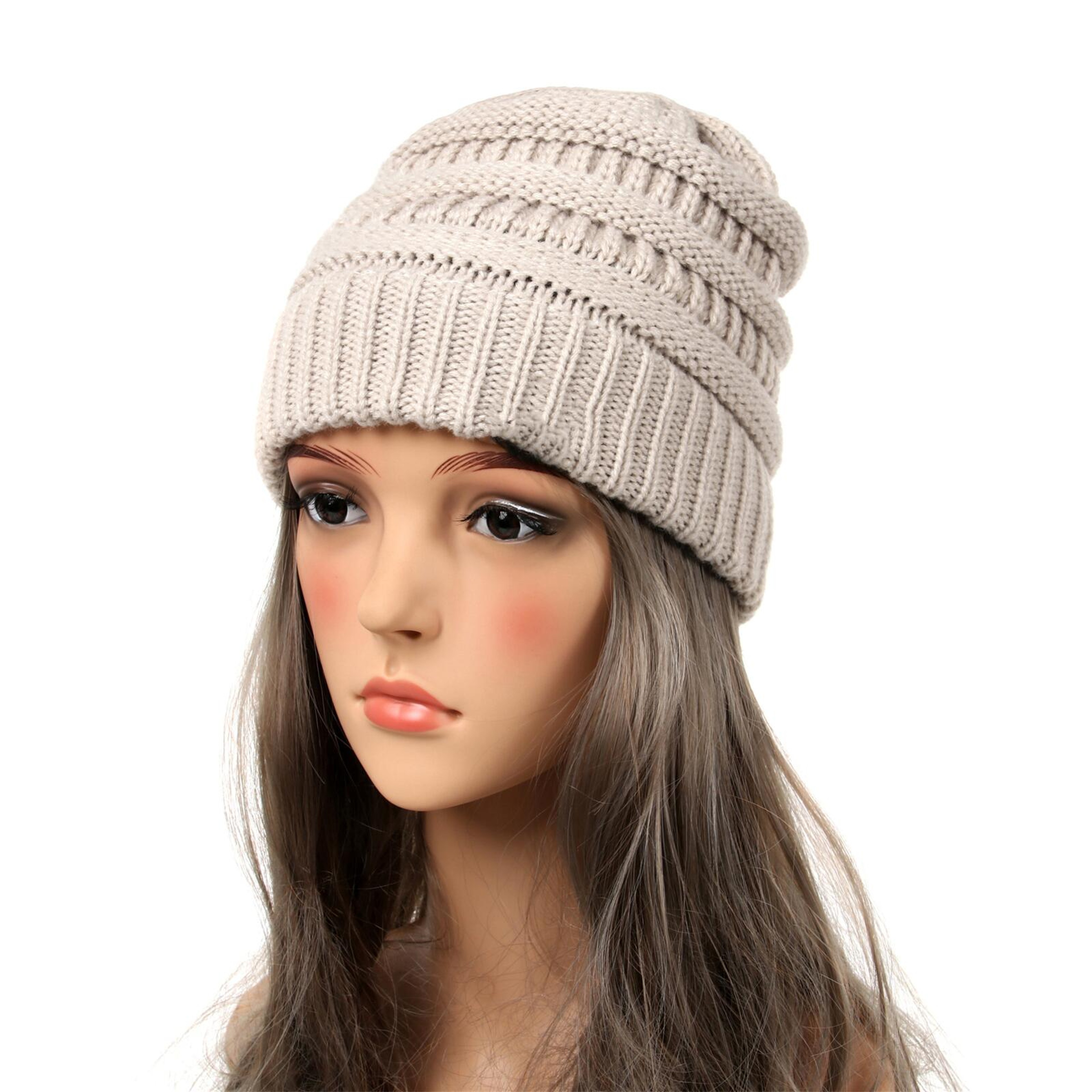 Trendy Chunky Knitted Beanie Hat For Women Soft Warm Cable Knit Winter Cap Perfect Fashion Gift 5