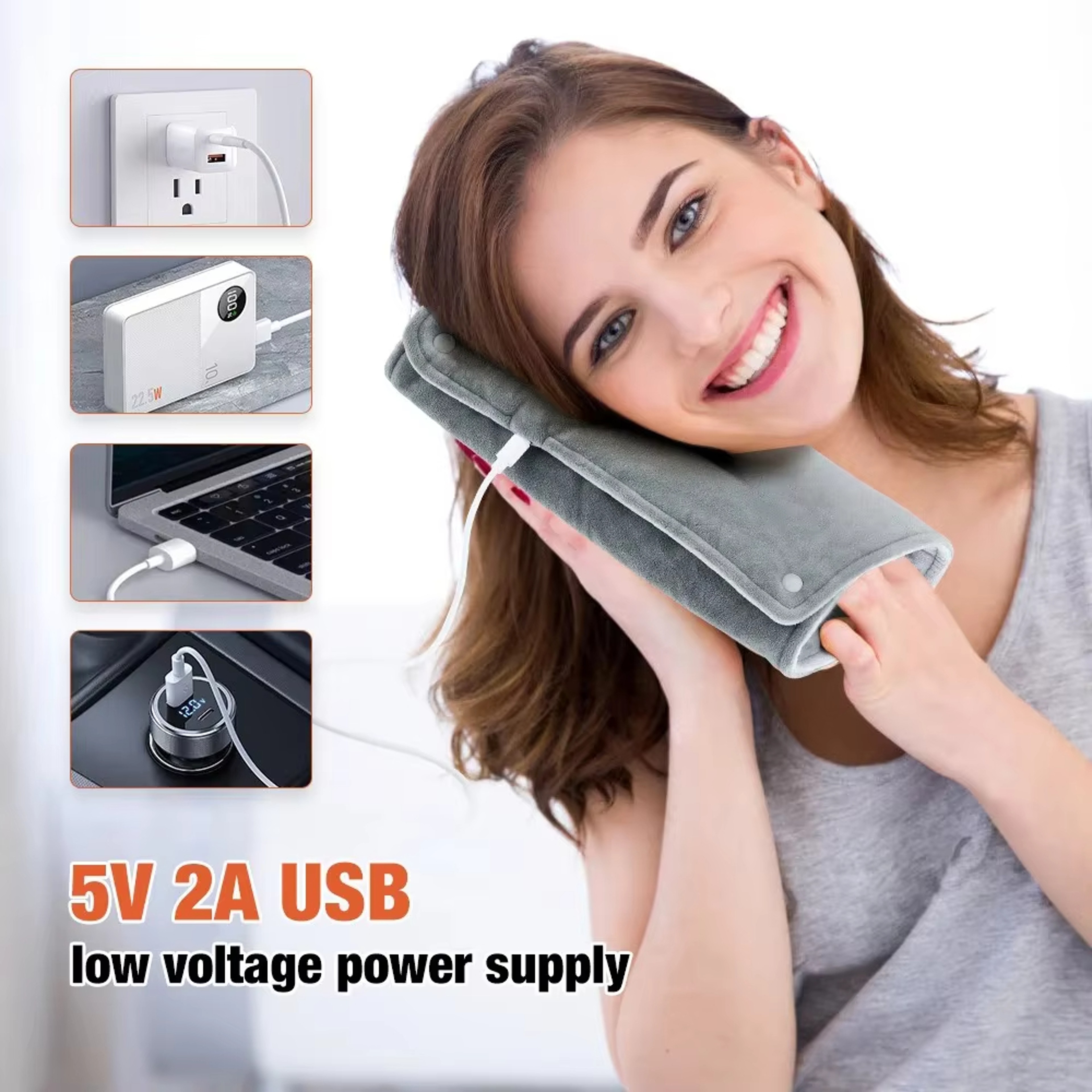 USB Heating Pad For Back Pain And Cramps MachineWashable Microplush Heating Mat UltraSoft Perfect C 2
