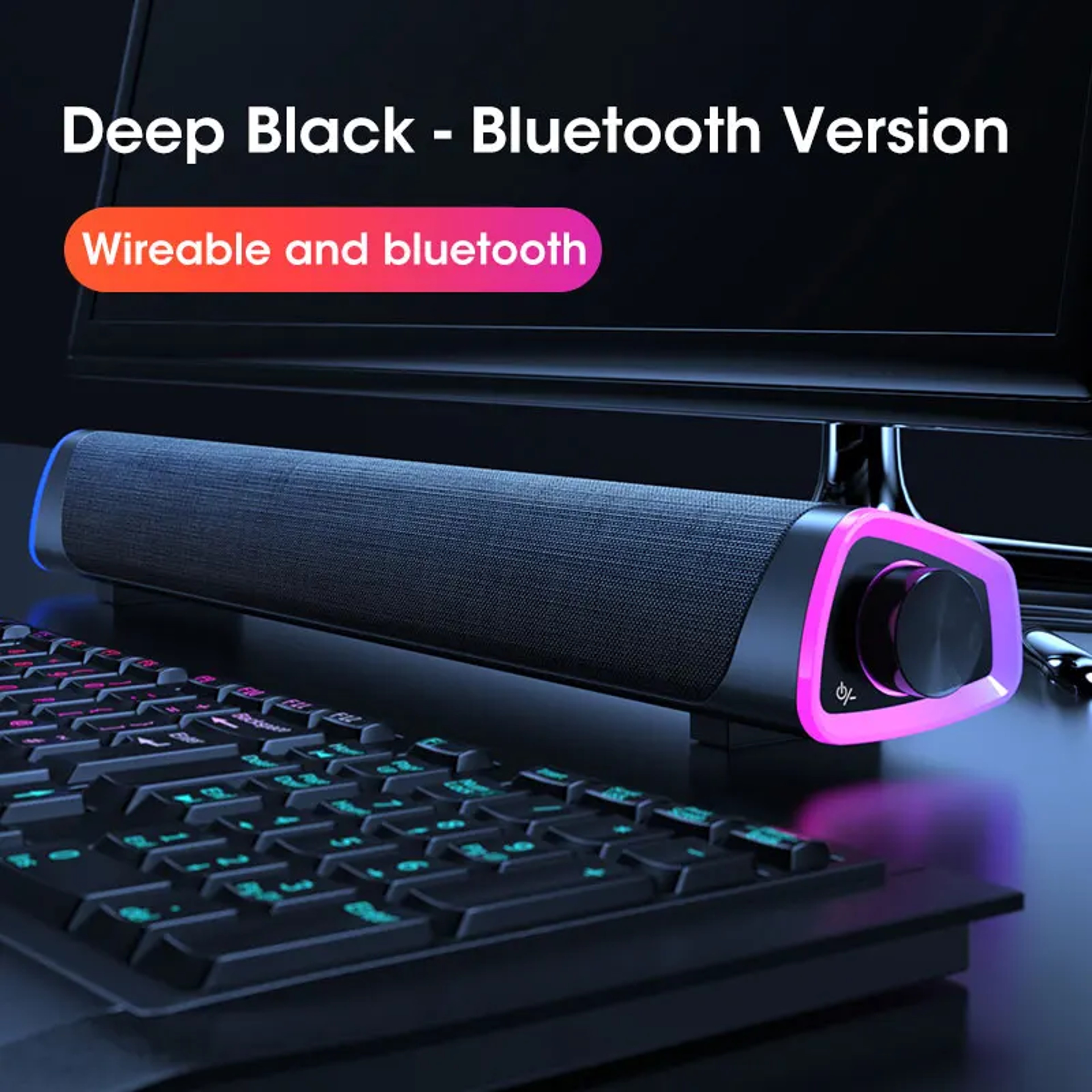 Bluetooth Wireless Computer Bar Speaker Surround Sound Subwoofer For MacBook Laptop Music Player 4