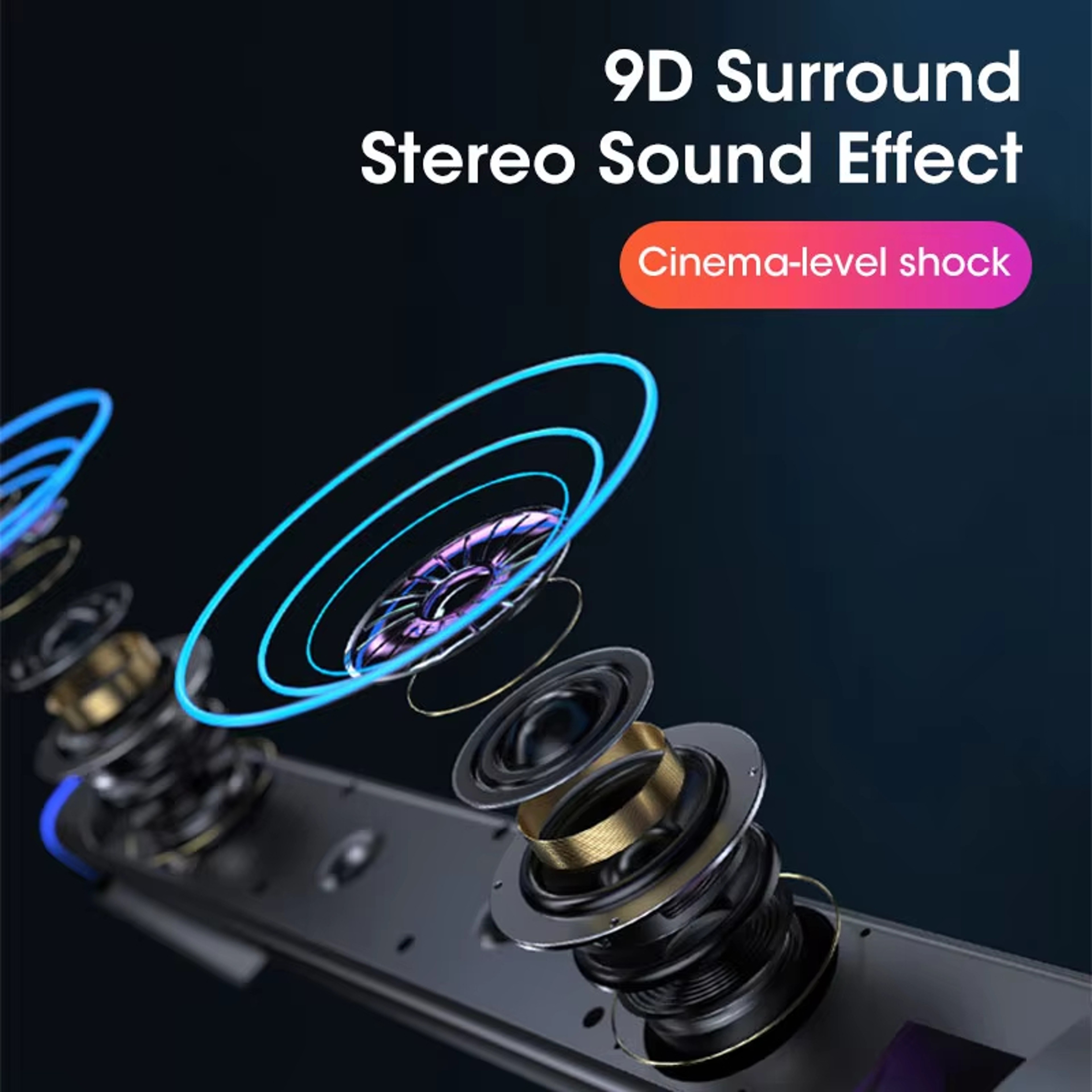 Bluetooth Wireless Computer Bar Speaker Surround Sound Subwoofer For MacBook Laptop Music Player 3