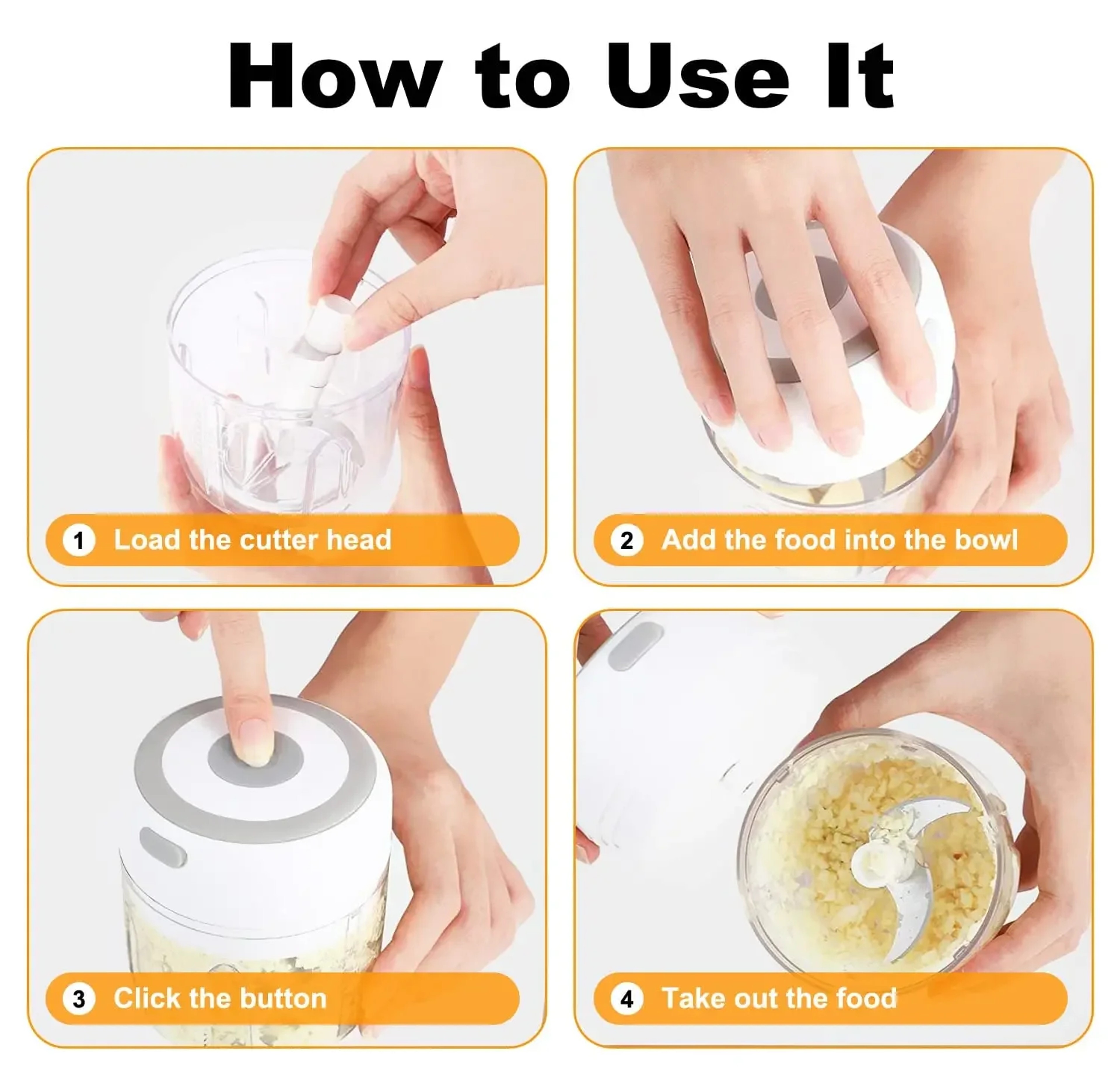 USB Mini Electric Garlic Mincer Portable Onion Food Processor Vegetable Chopper Small Food Chopper 3
