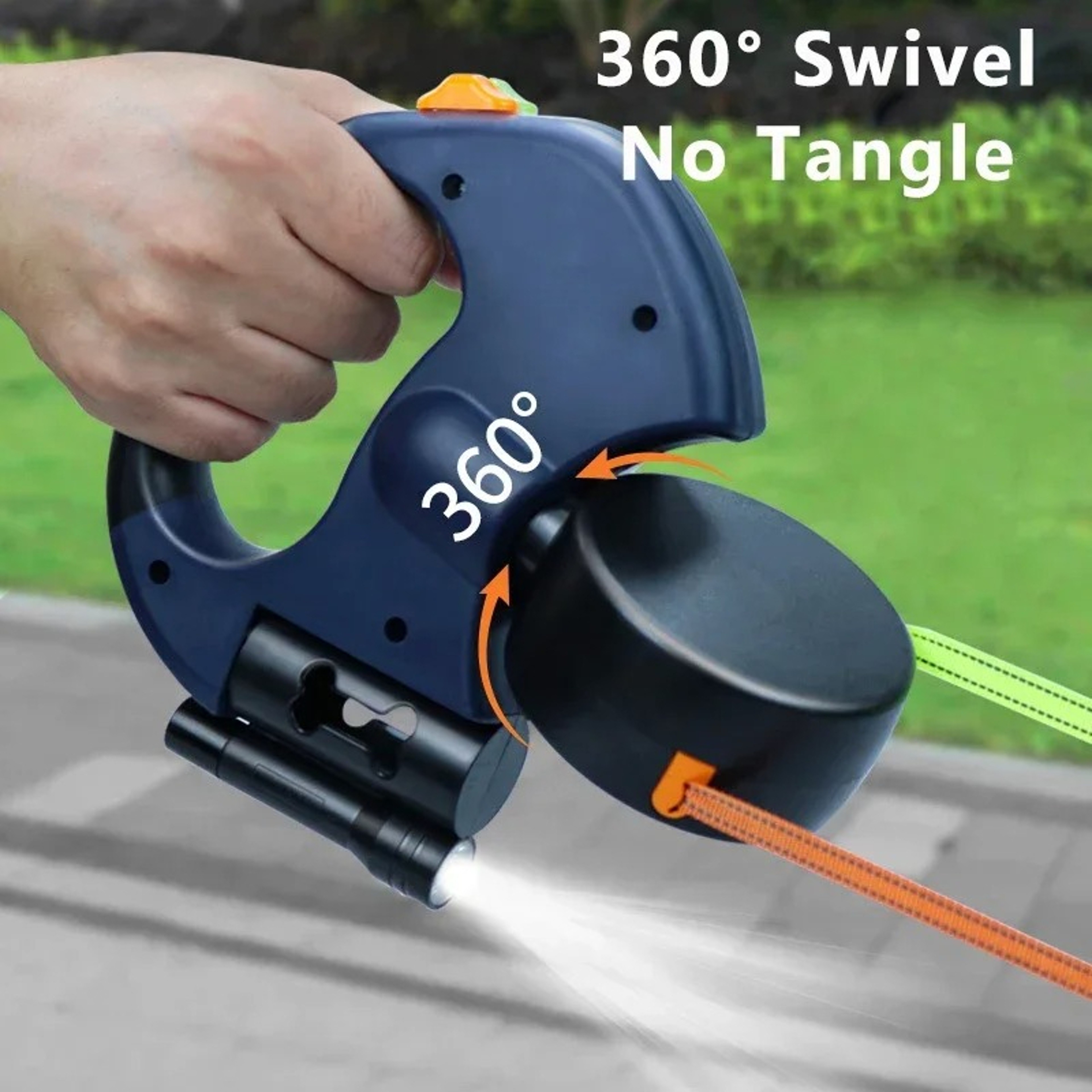 LED Retractable Double Dog Leash with Reflective Features for Small to Medium Dogs. – view 4