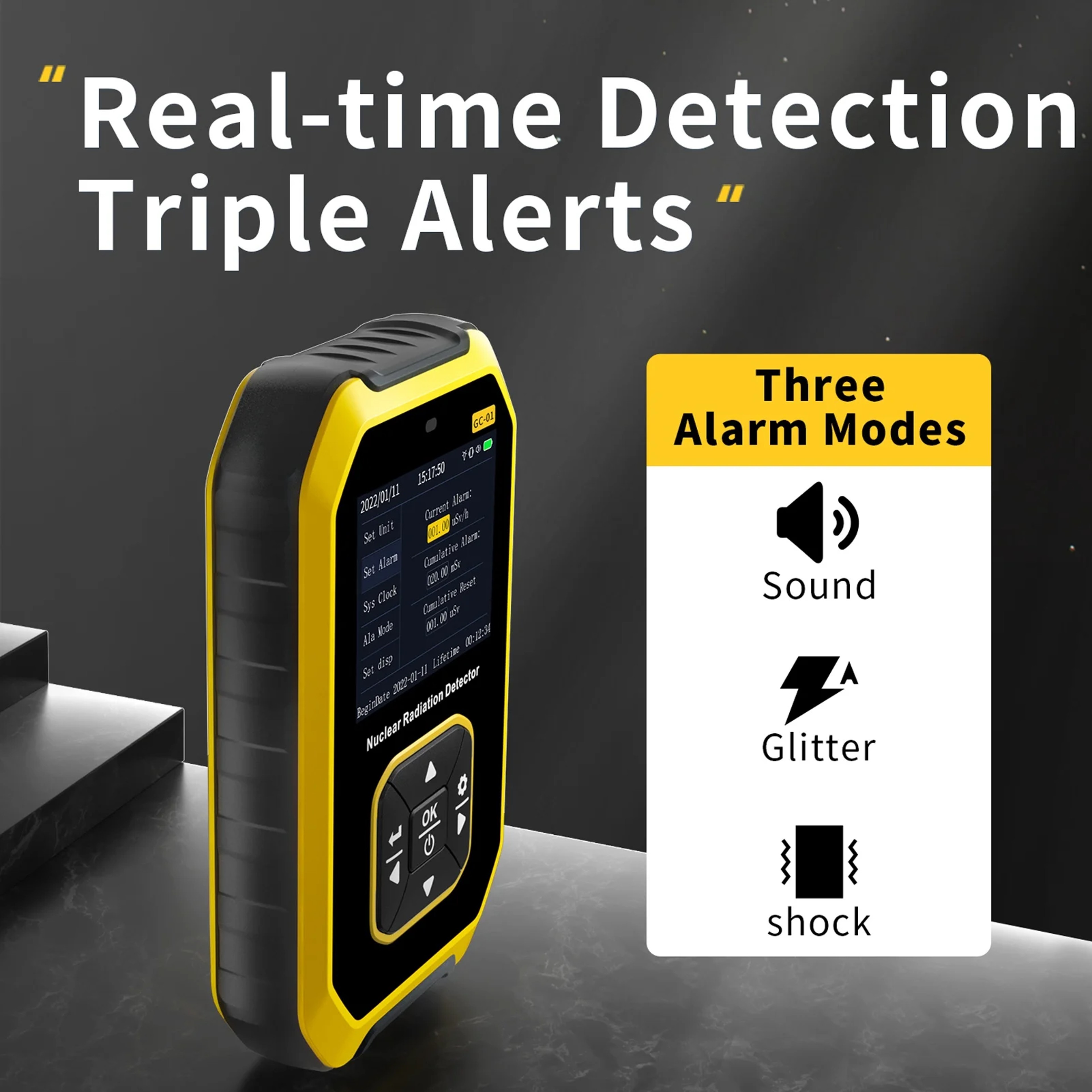 Digital Radiation Test Meter for X-Ray Monitoring of Marble Tiles and Surface Safety – view 1