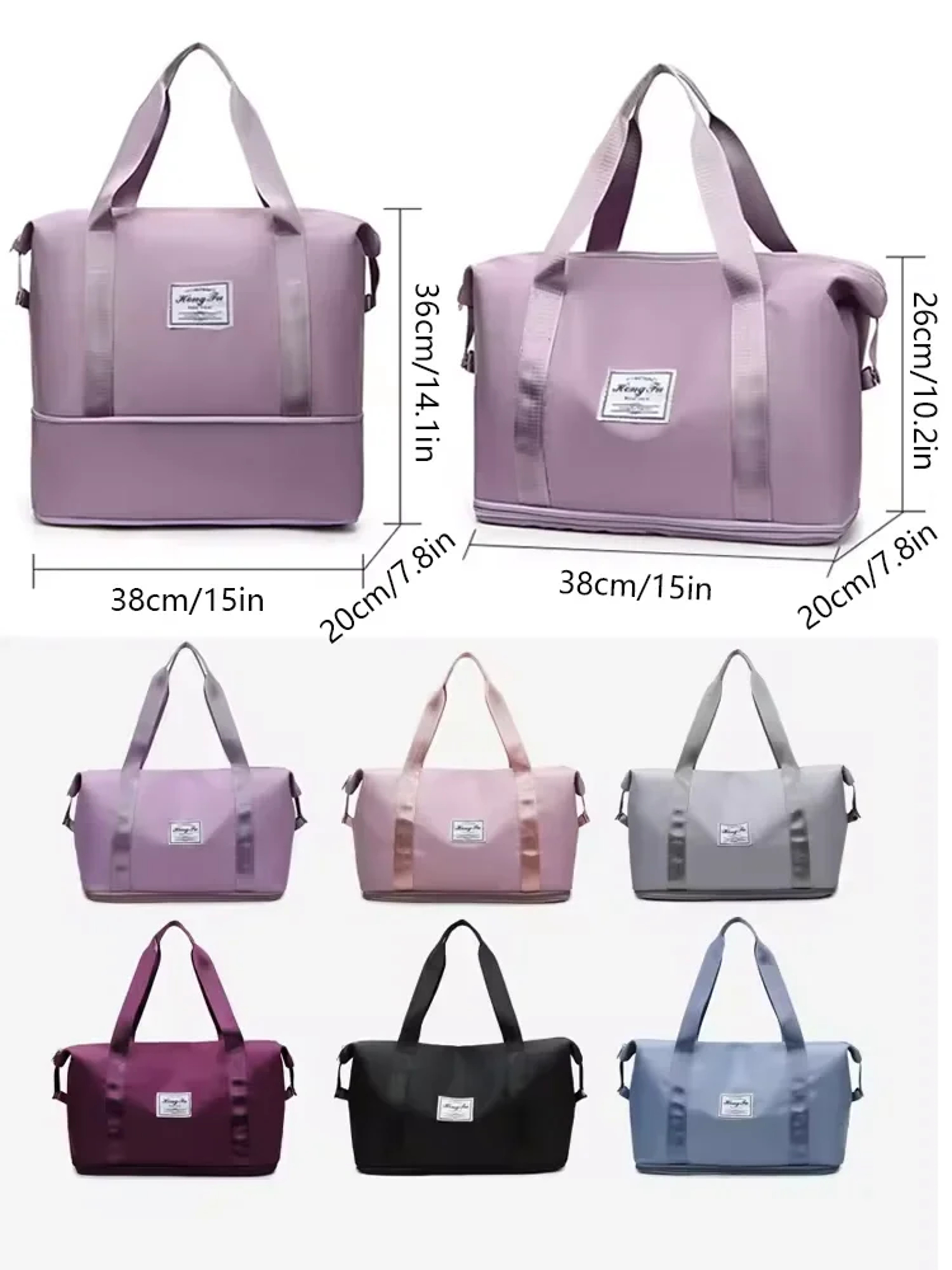 Waterproof Carry On Travel Duffle Bag Nylon Sports Tote Handbag Large Capacity For Women 3