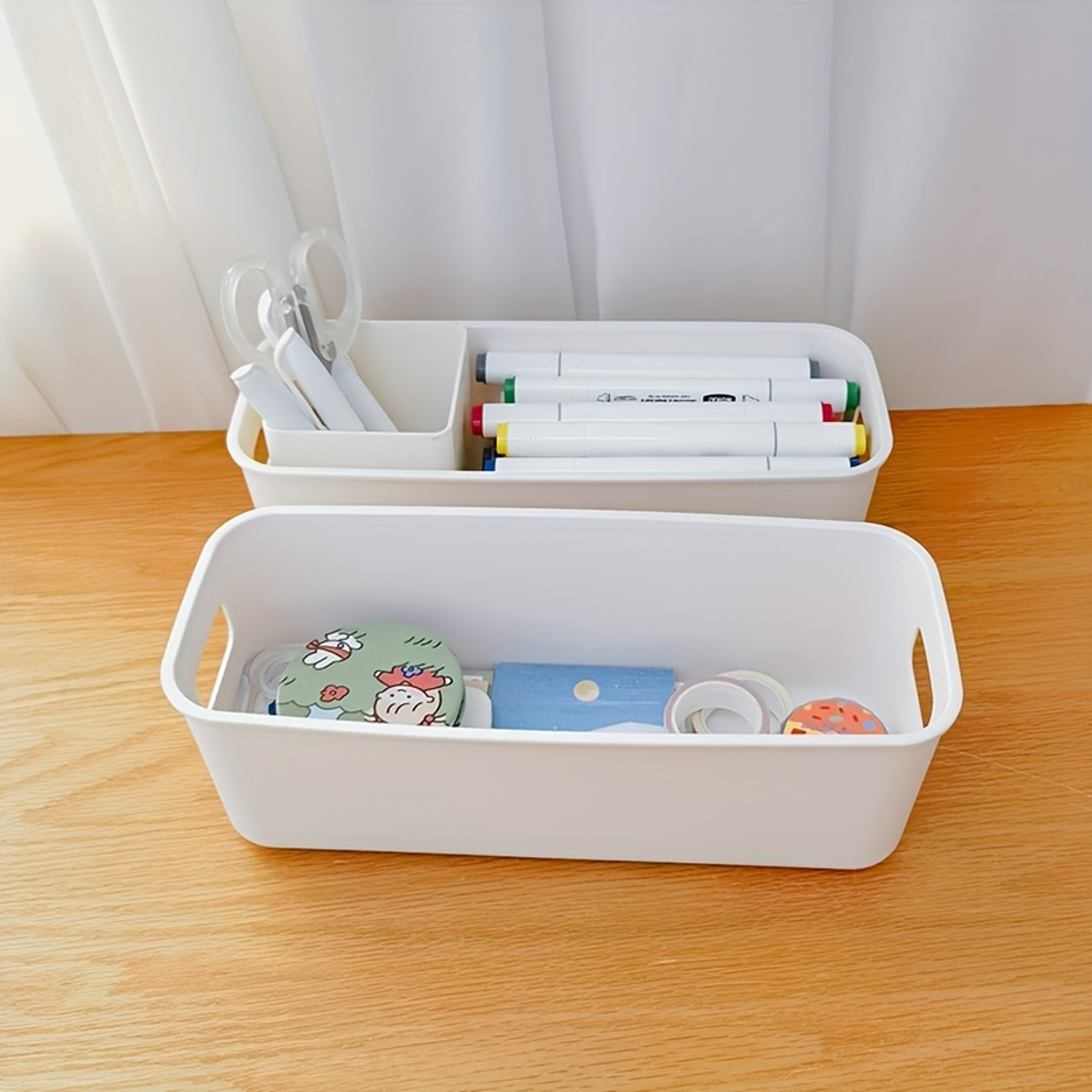 Plastic Storage Bins With Lids Organizer For Makeup Tools Desktop Storage Box Classic Style Lash Ac 0