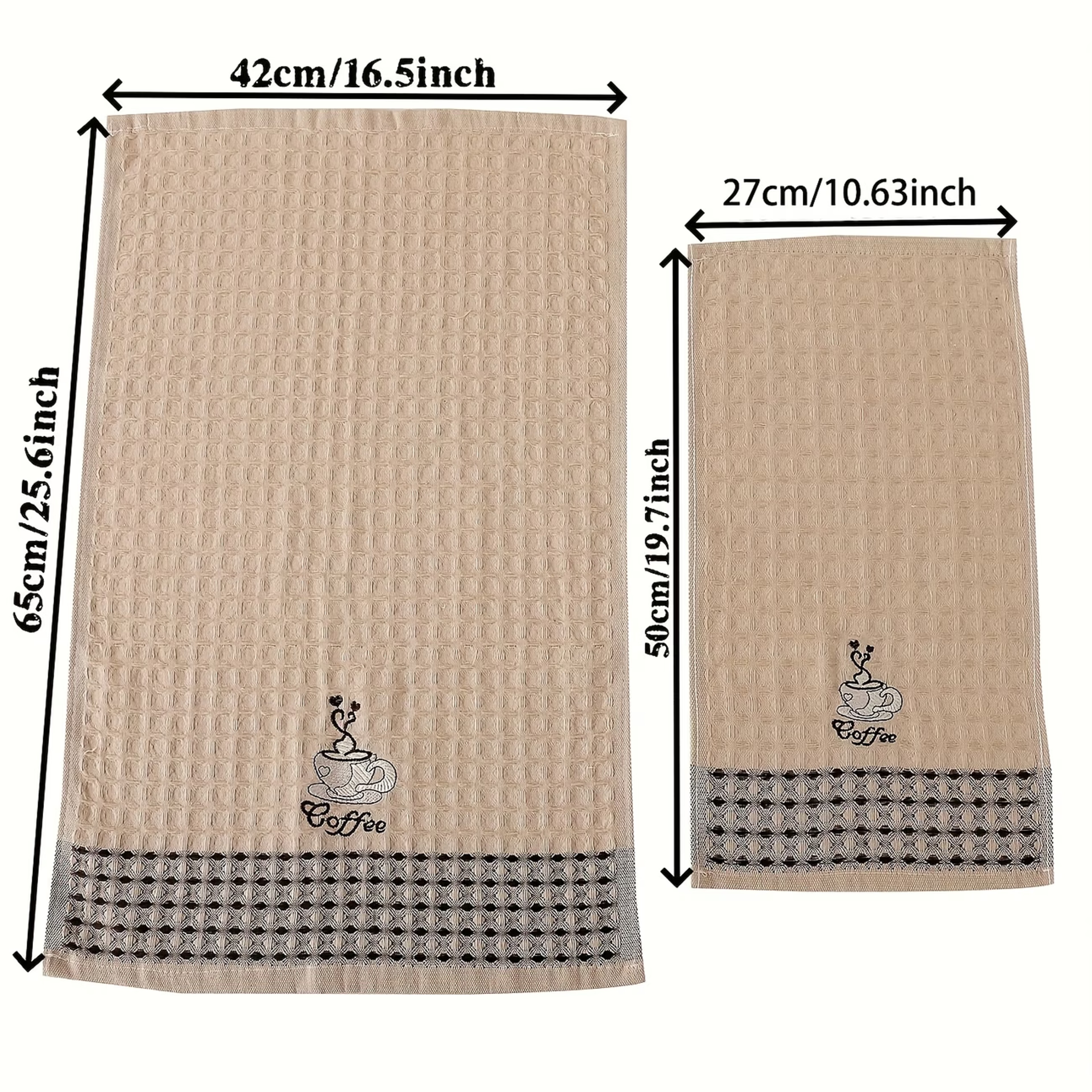Super Absorbent Coffee Cup Embroidered Kitchen Dish Towels Set Quick Dry Kitchen Cleaning Cloths Ho 3