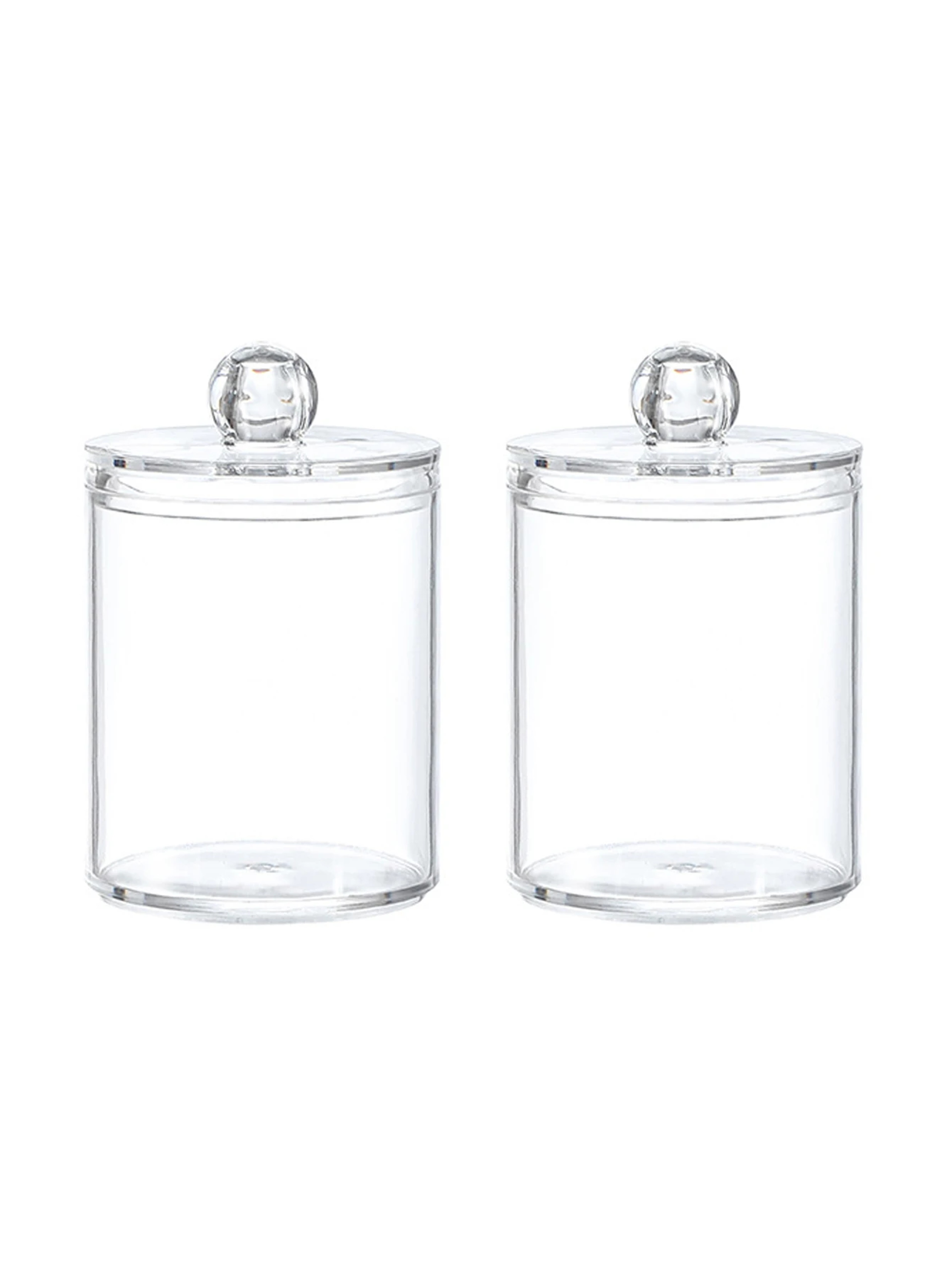 Transparent Plastic Cotton Swab Box Circular Design with Dust Cover Makeup Organizer Storage for Jewelry and Toothpicks – view 6