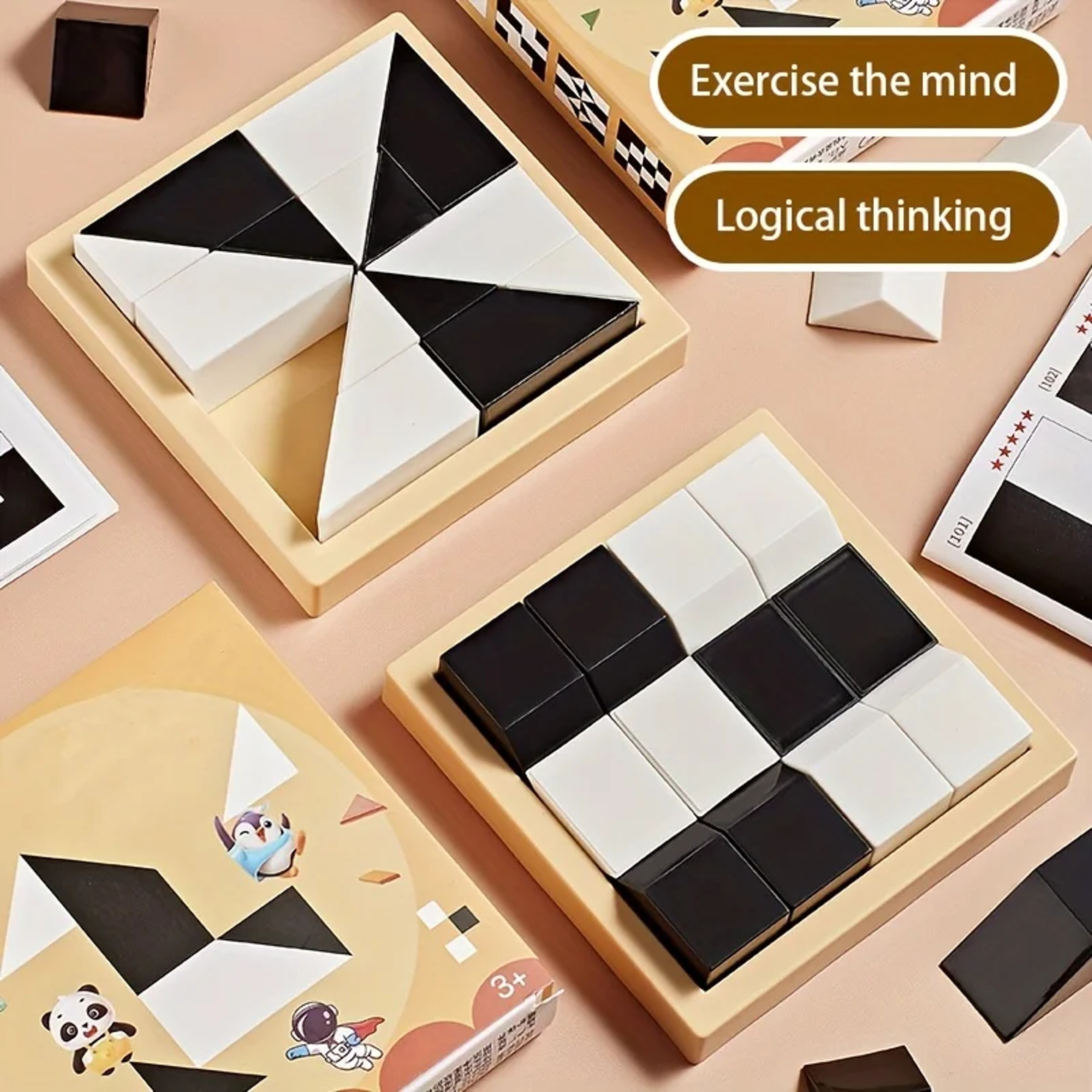 Childrens Intelligent Puzzle Toys Level ParentChild Interactive Tabletop Game Black And White Hidde 1