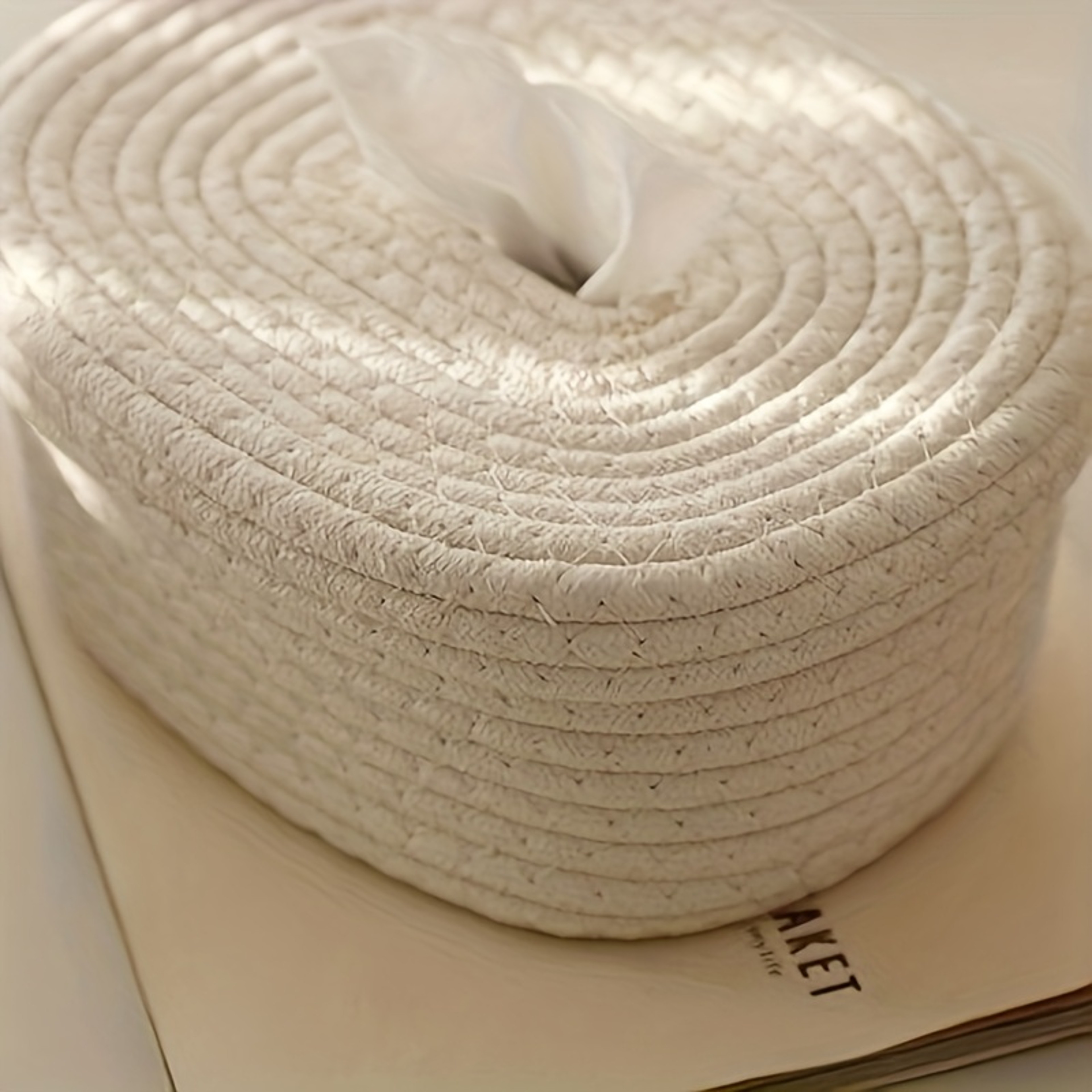 Stylish HandWoven Fabric Tissue Box Holder Washable Multifunctional Storage Lightweight For Face To 2