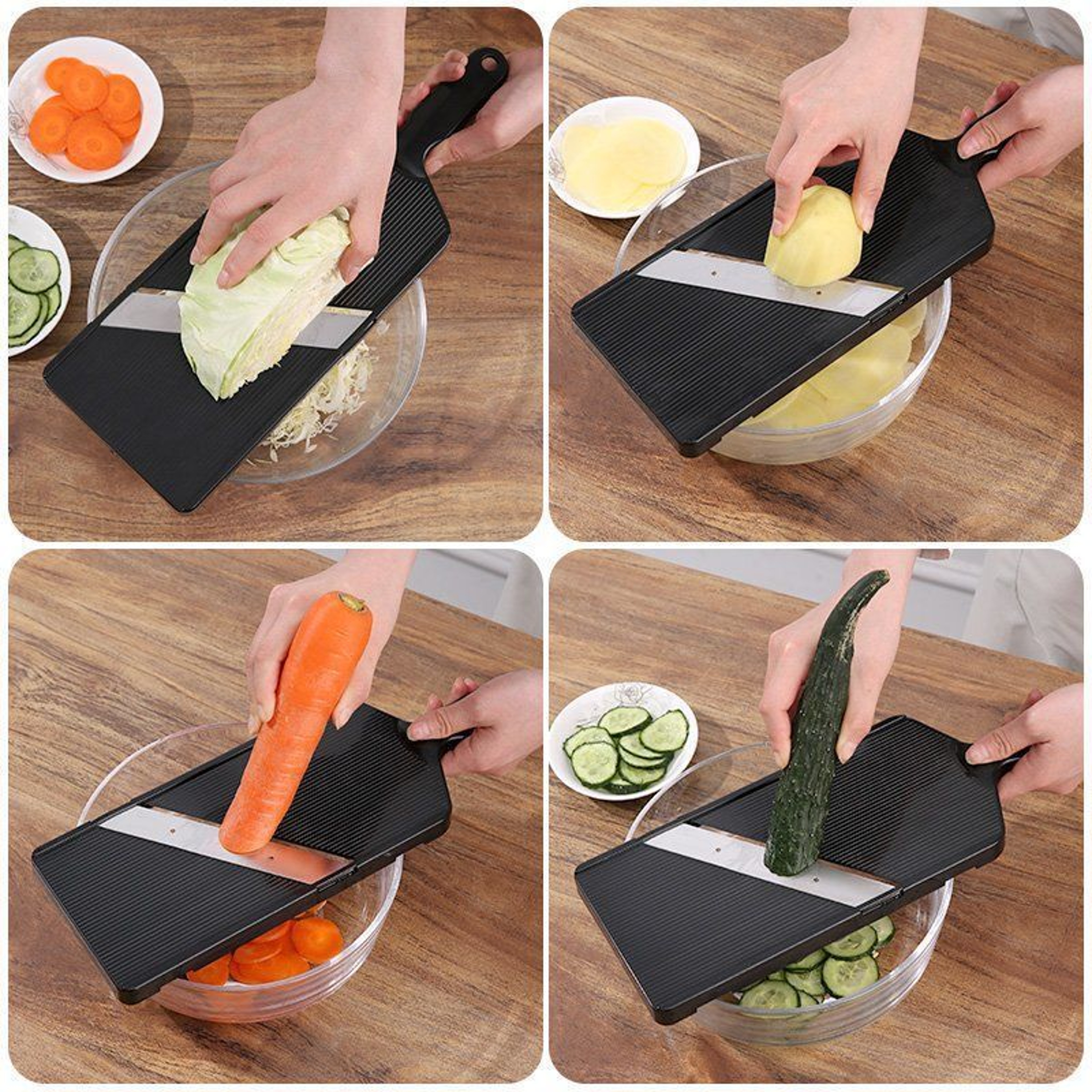 Manual Stainless Steel Vegetable Cutter Potato, Cabbage, Carrot, and Cucumber Slicer for Kitchen – view 5