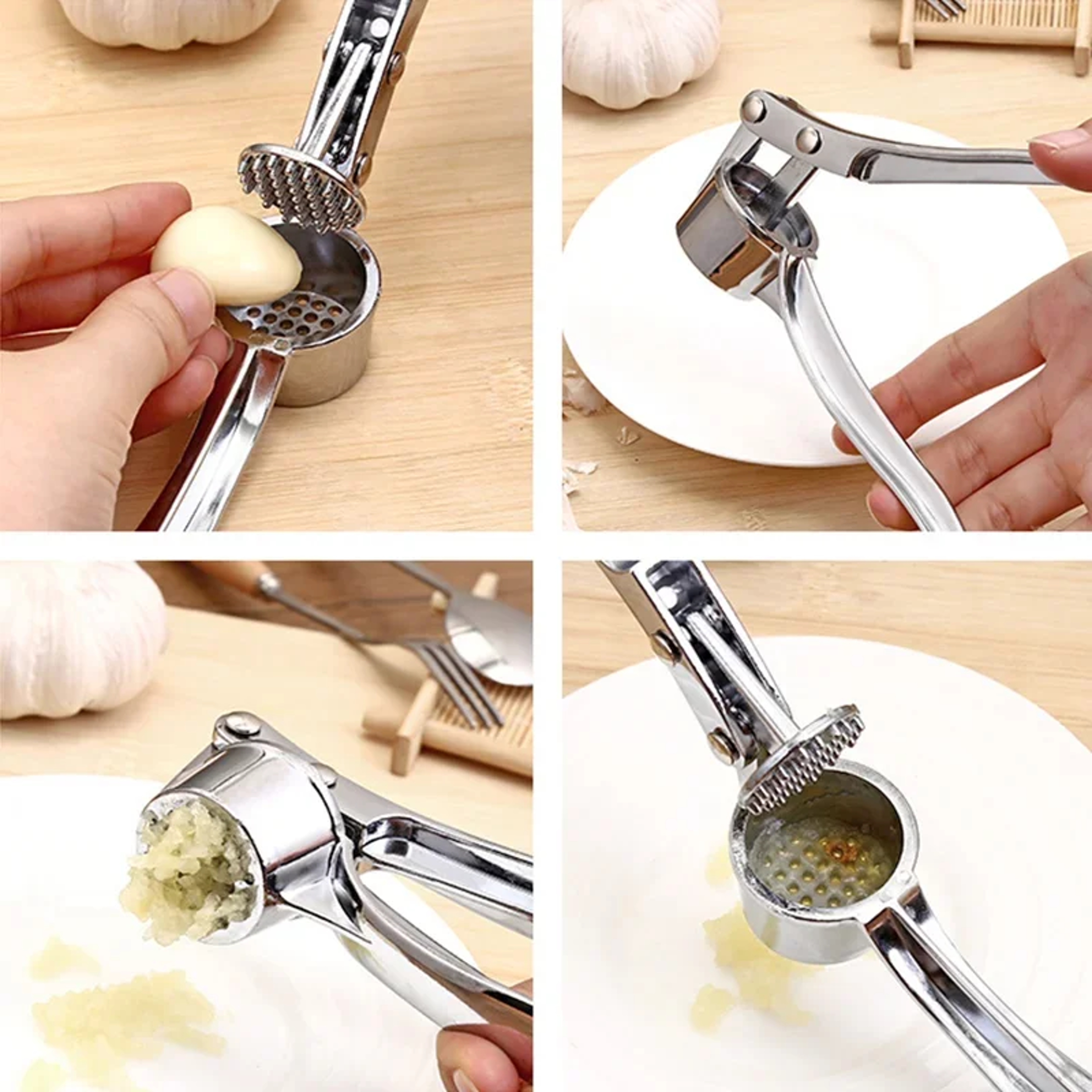 High-Quality Garlic Press Smooth-Handled Crusher for Easy, Effortless Garlic Crushing & Vegetable Use – view 2