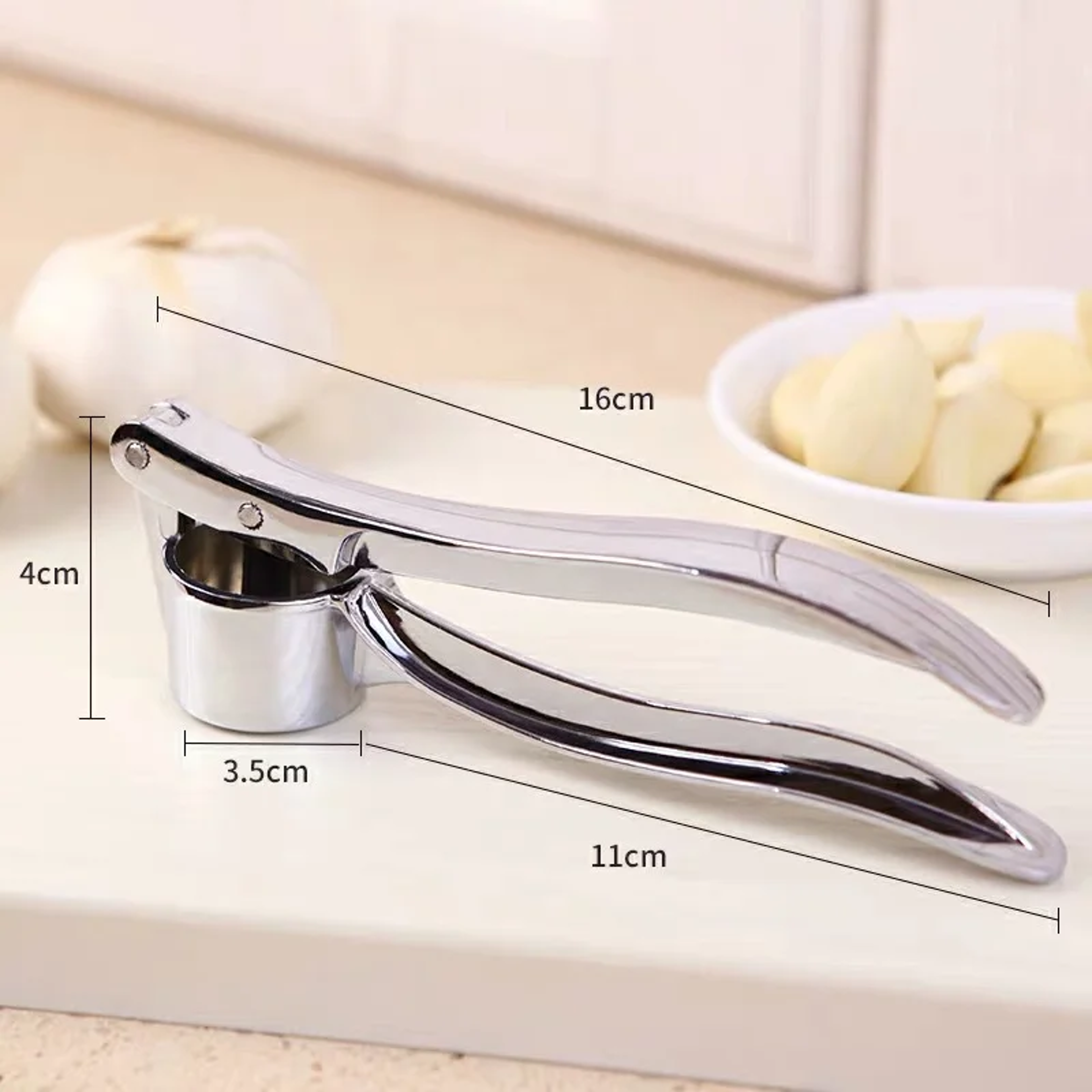High-Quality Garlic Press Smooth-Handled Crusher for Easy, Effortless Garlic Crushing & Vegetable Use – view 6