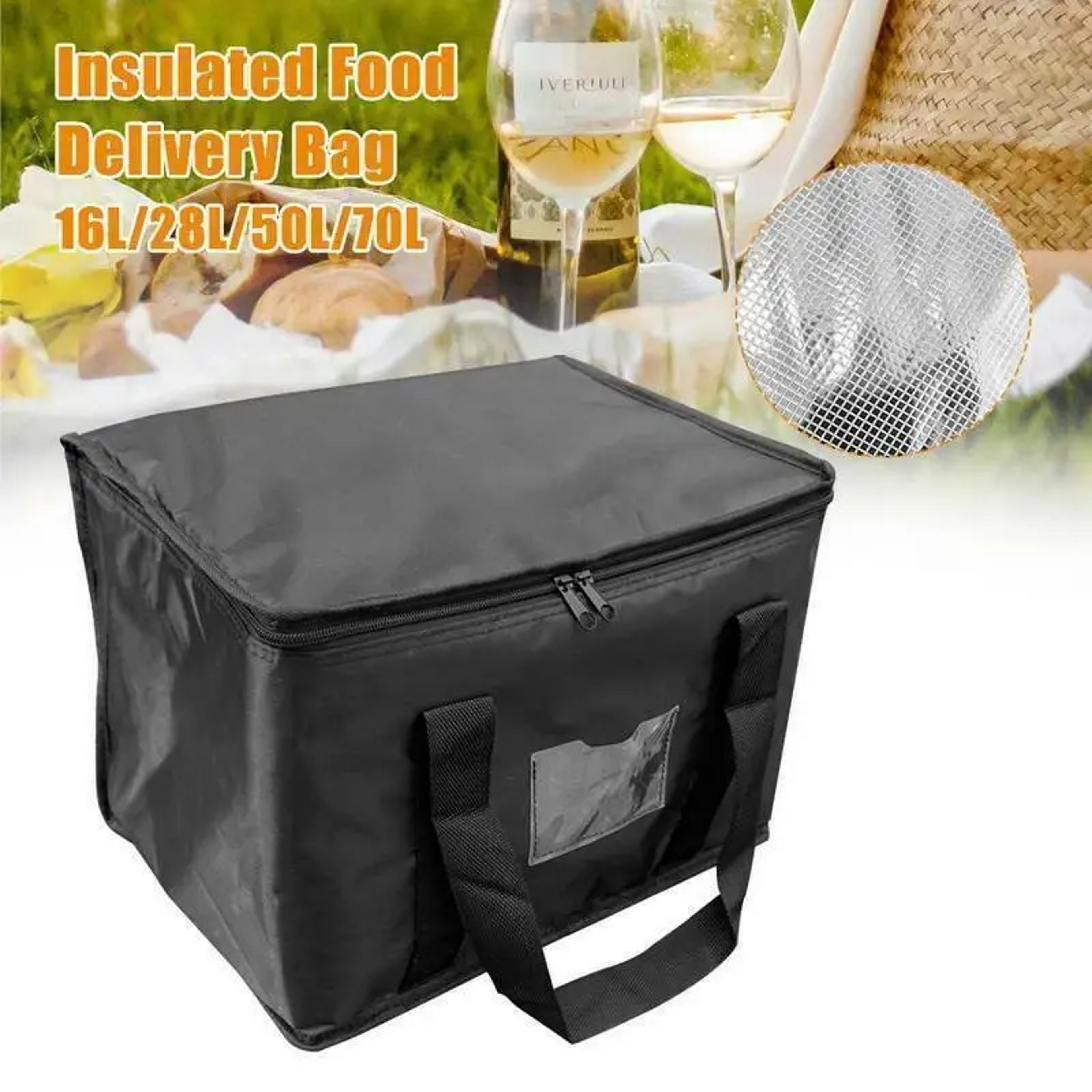 Insulated Thermal Cooler Bag Large Capacity Portable Lunch Bag For Picnic  Camping Zip Food Insulat 4
