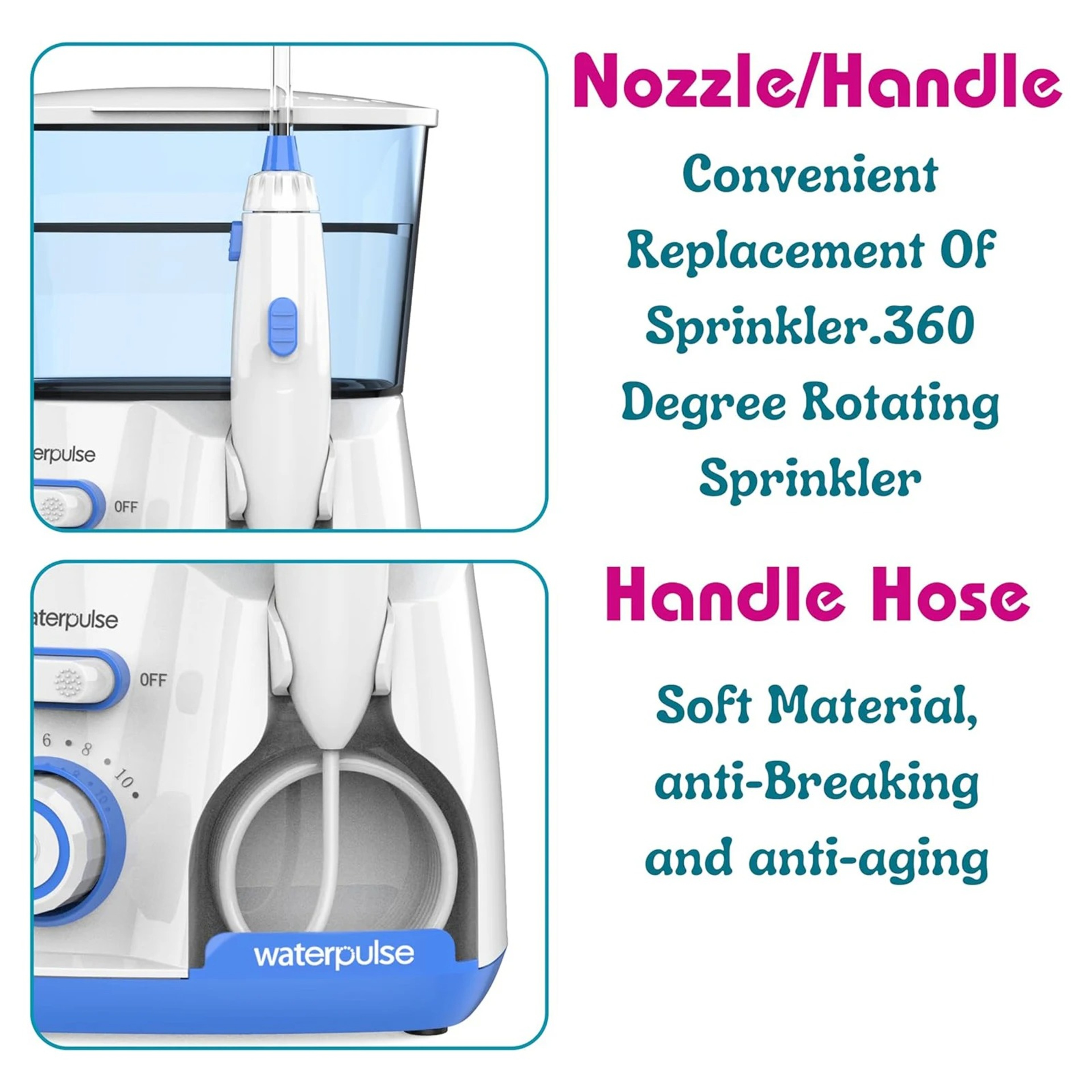 Electric Oral Irrigator With Nozzles Water Flosser For Teeth Water Tank Level Pressure Teeth Cleane 4